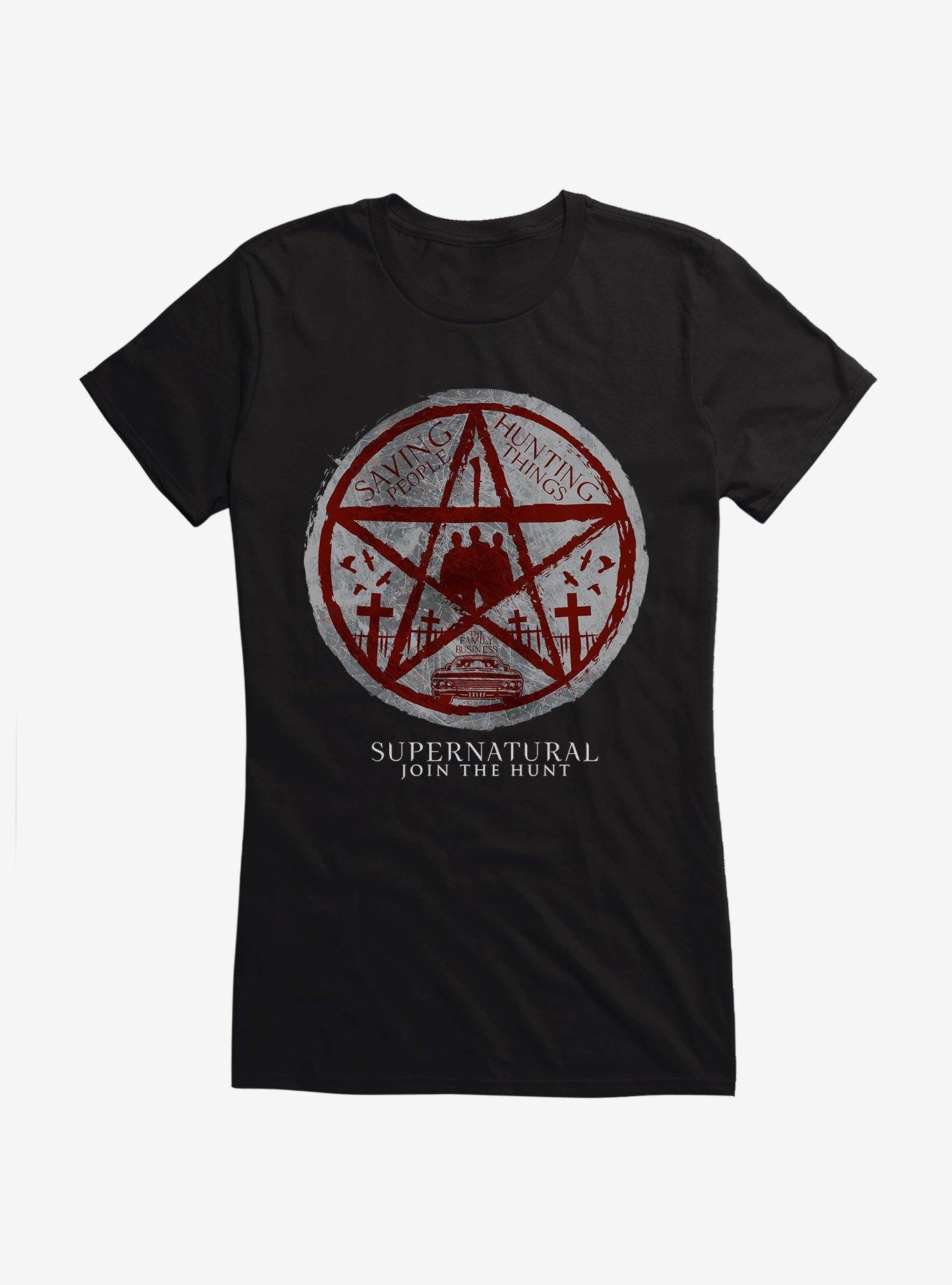 Supernatural Pentagram Silhouette Girls T-Shirt, , hi-res