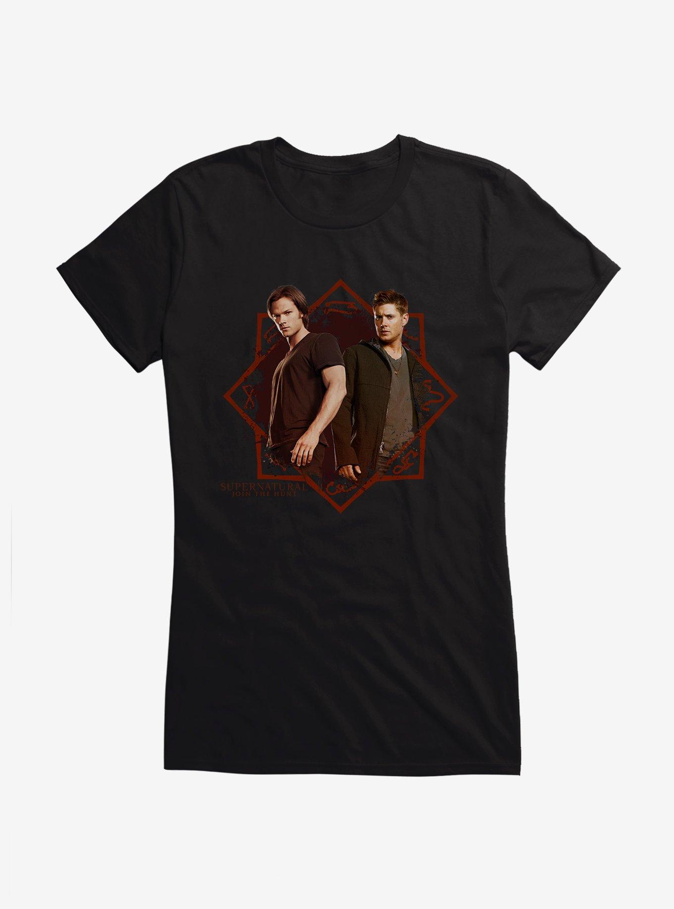Supernatural Sam and Dean Girls T-Shirt, BLACK, hi-res