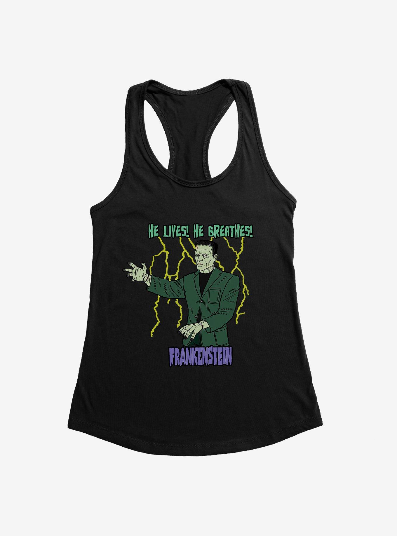 Universal Monsters Frankenstein He Lives He Breathes Womens Tank, , hi-res