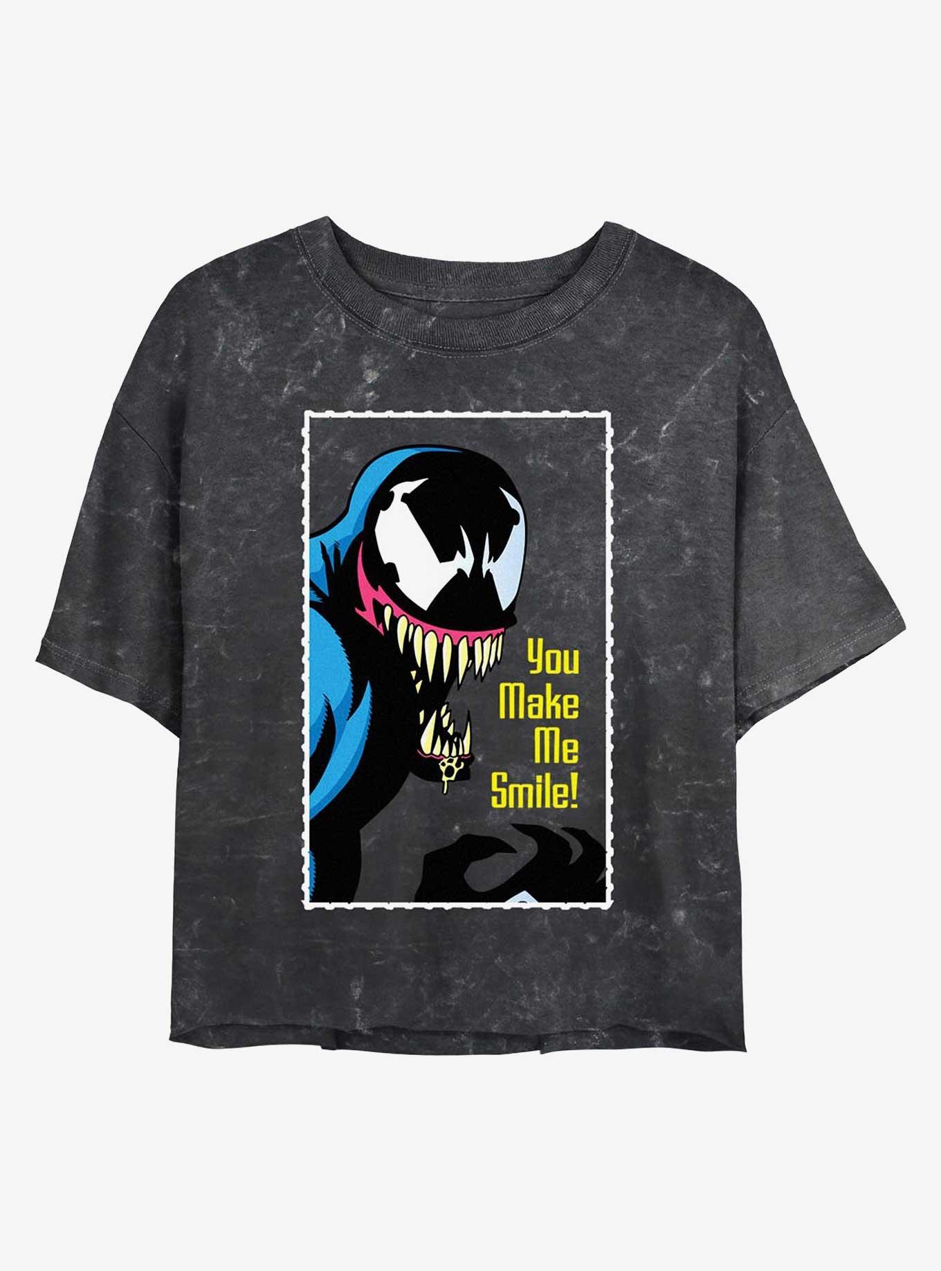 Marvel Venom You Make Me Smile Girls Mineral Wash Crop T-Shirt, , hi-res