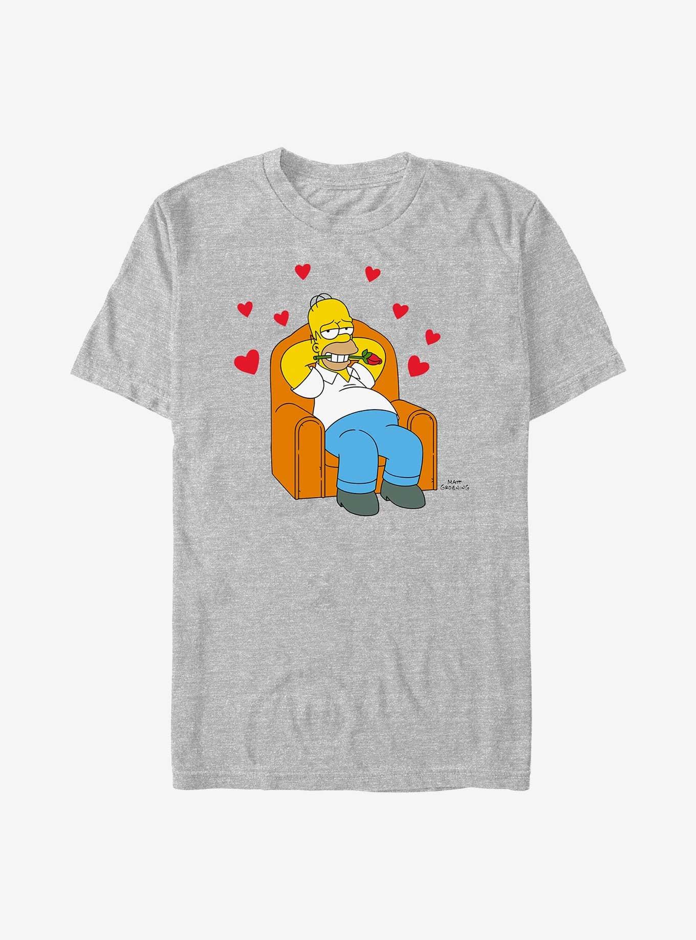 The Simpsons Homer In Love T-Shirt, ATH HTR, hi-res