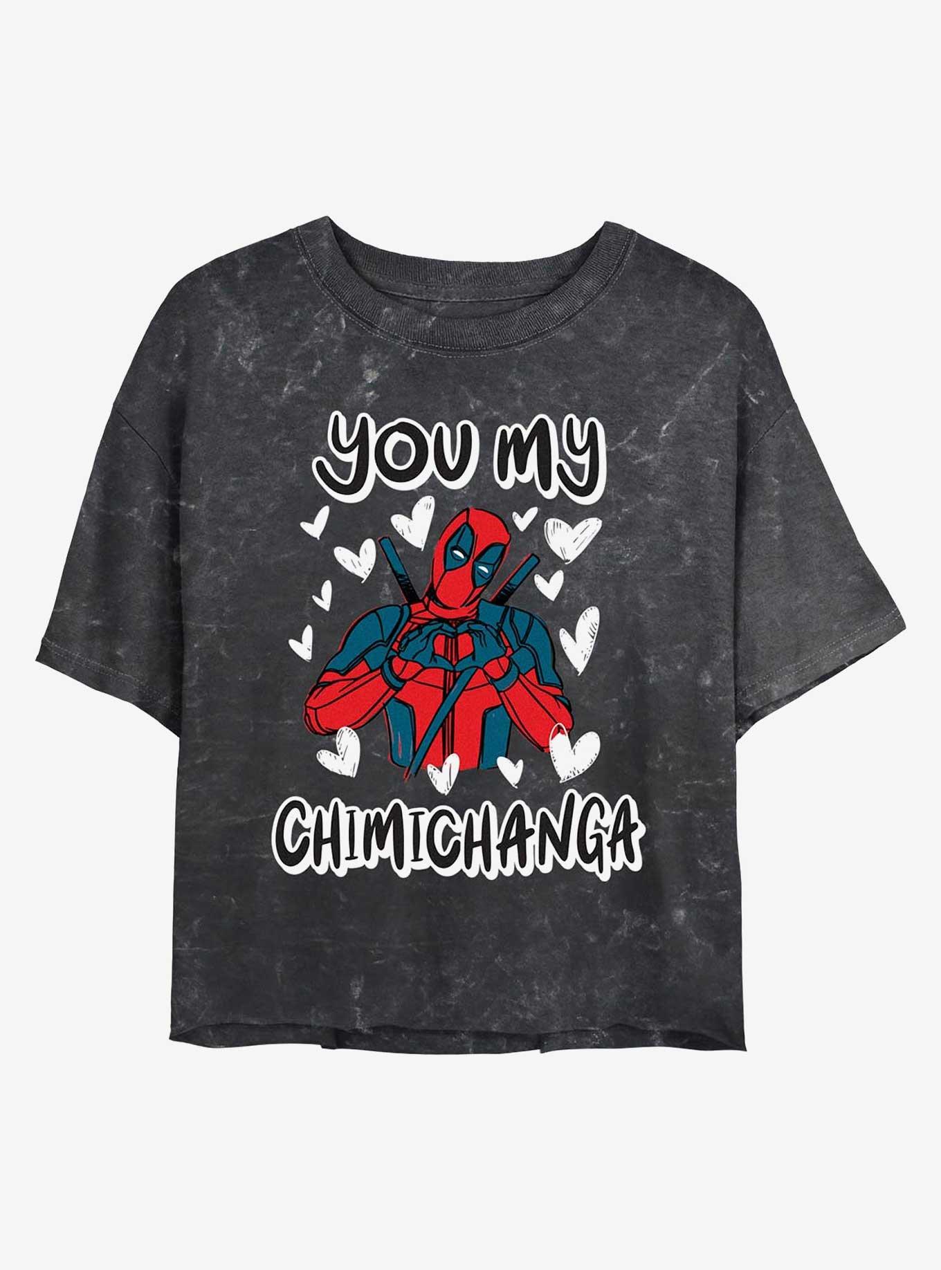 Marvel Deadpool You My Chimichanga Girls Mineral Wash Crop T-Shirt, , hi-res