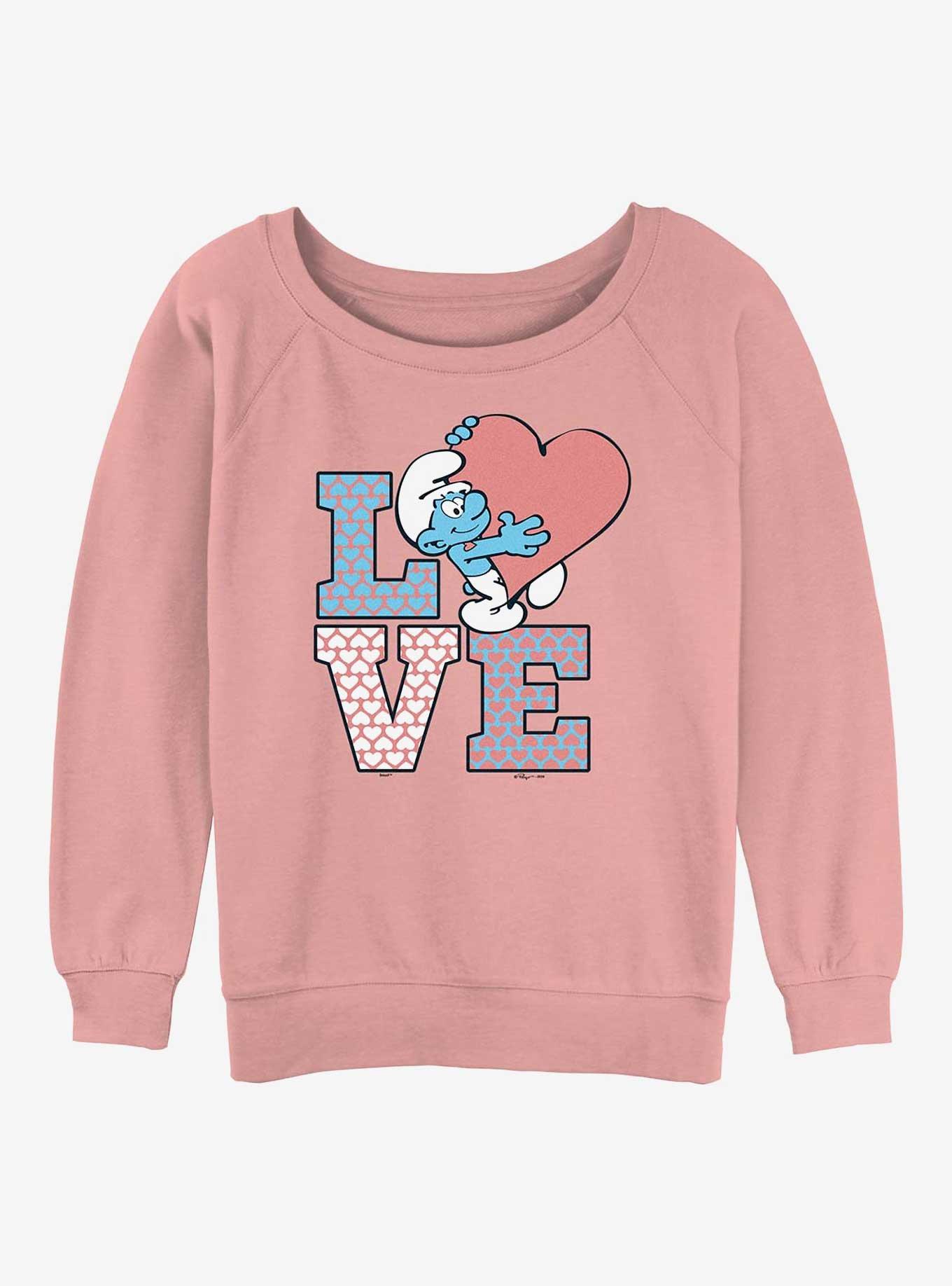 The Smurfs Love Smurf Girls Slouchy Sweatshirt, , hi-res