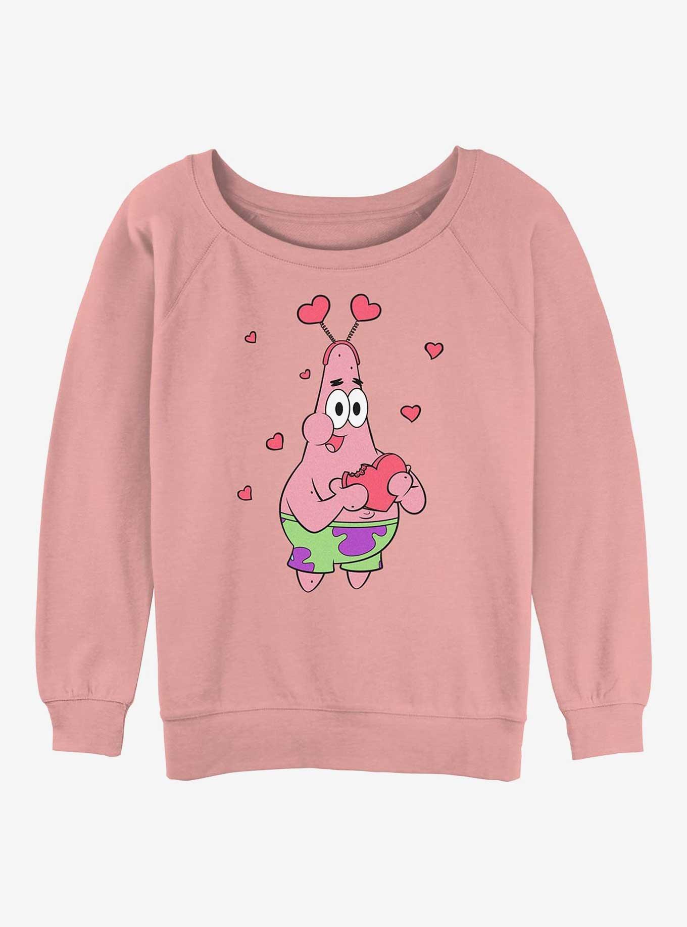 Spongebob Squarepants Patrick Star Hearts Girls Slouchy Sweatshirt, , hi-res