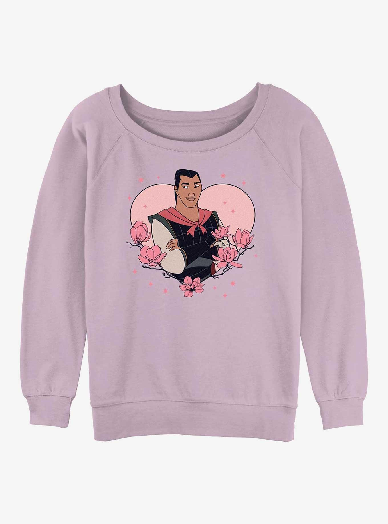 Disney Princesses Li Shang Heart Lock Up Girls Slouchy Sweatshirt, , hi-res