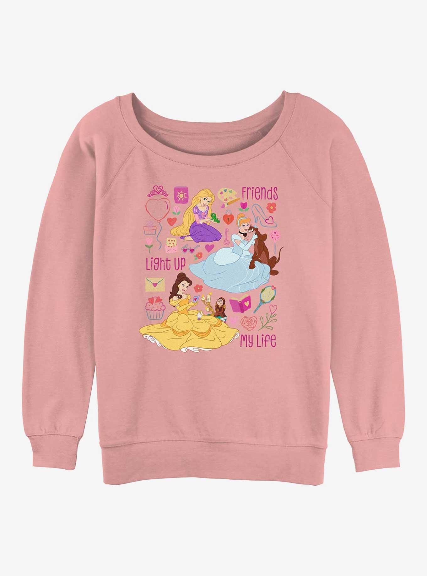 Disney Princesses Friends Light Up My Life Girls Slouchy Sweatshirt, , hi-res