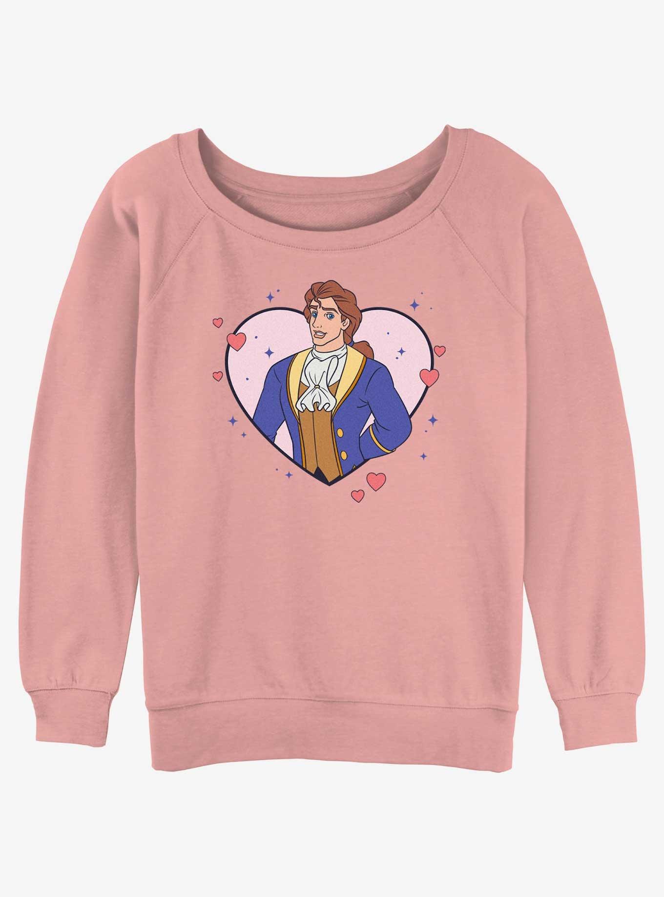 Disney Princesses Beauty And The Beast Prince Adam Heart Lock Up Girls Slouchy Sweatshirt, , hi-res