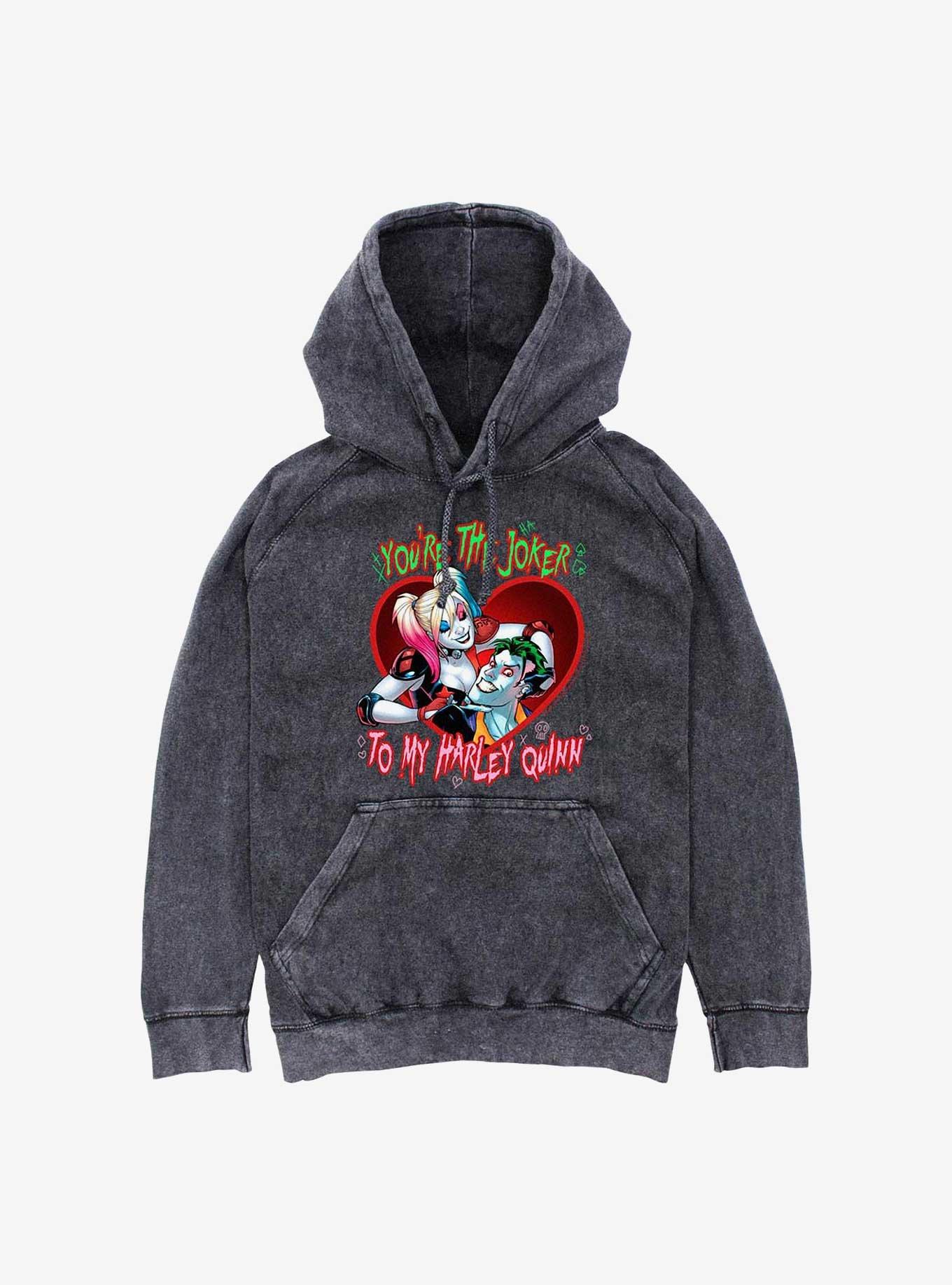 DC Comics Batman Joker To Harley Mineral Wash Hoodie