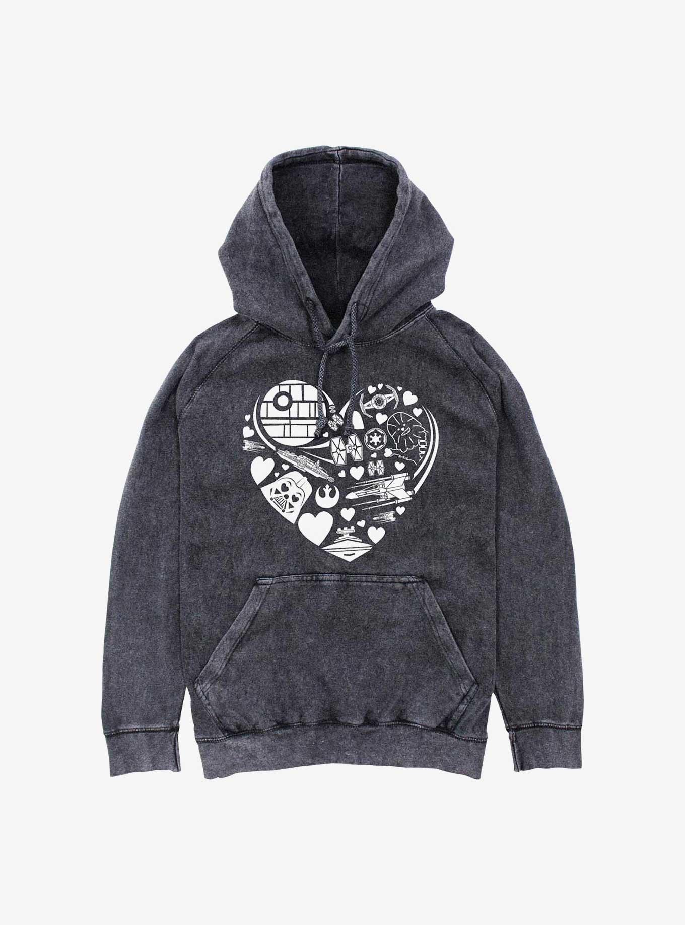 Star Wars Heart Ships Heart Mineral Wash Hoodie, , hi-res