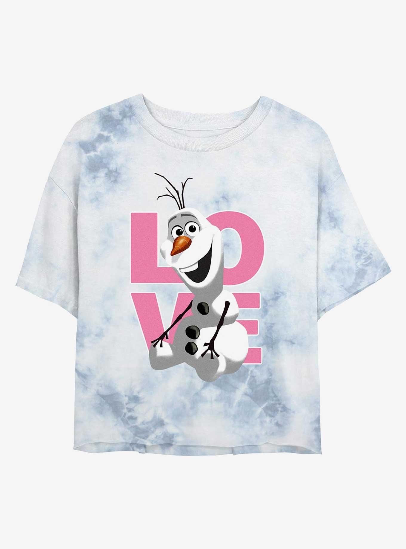 Disney Frozen Love From Olaf Girls Tie-Dye Crop T-Shirt