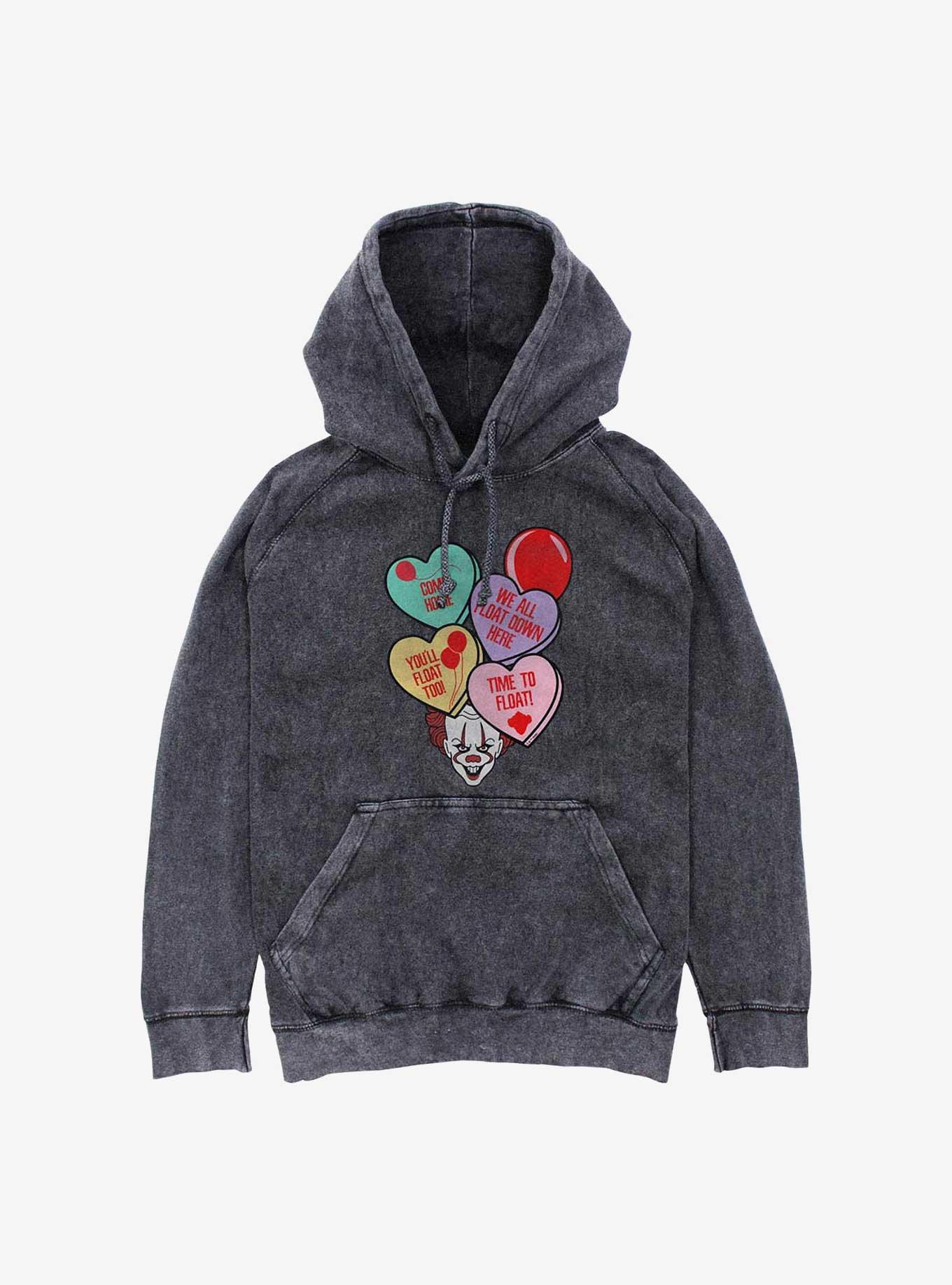 IT Chapter Two Pennywise Corny Candy Hearts Mineral Wash Hoodie, , hi-res