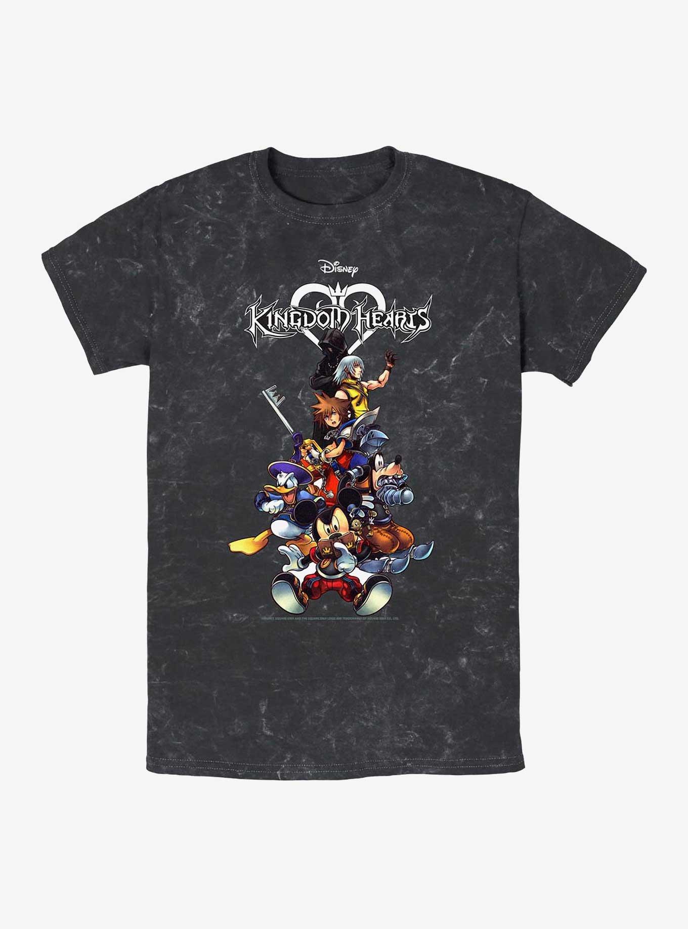 Disney Kingdom Hearts Group With Logo Mineral Wash T-Shirt, , hi-res