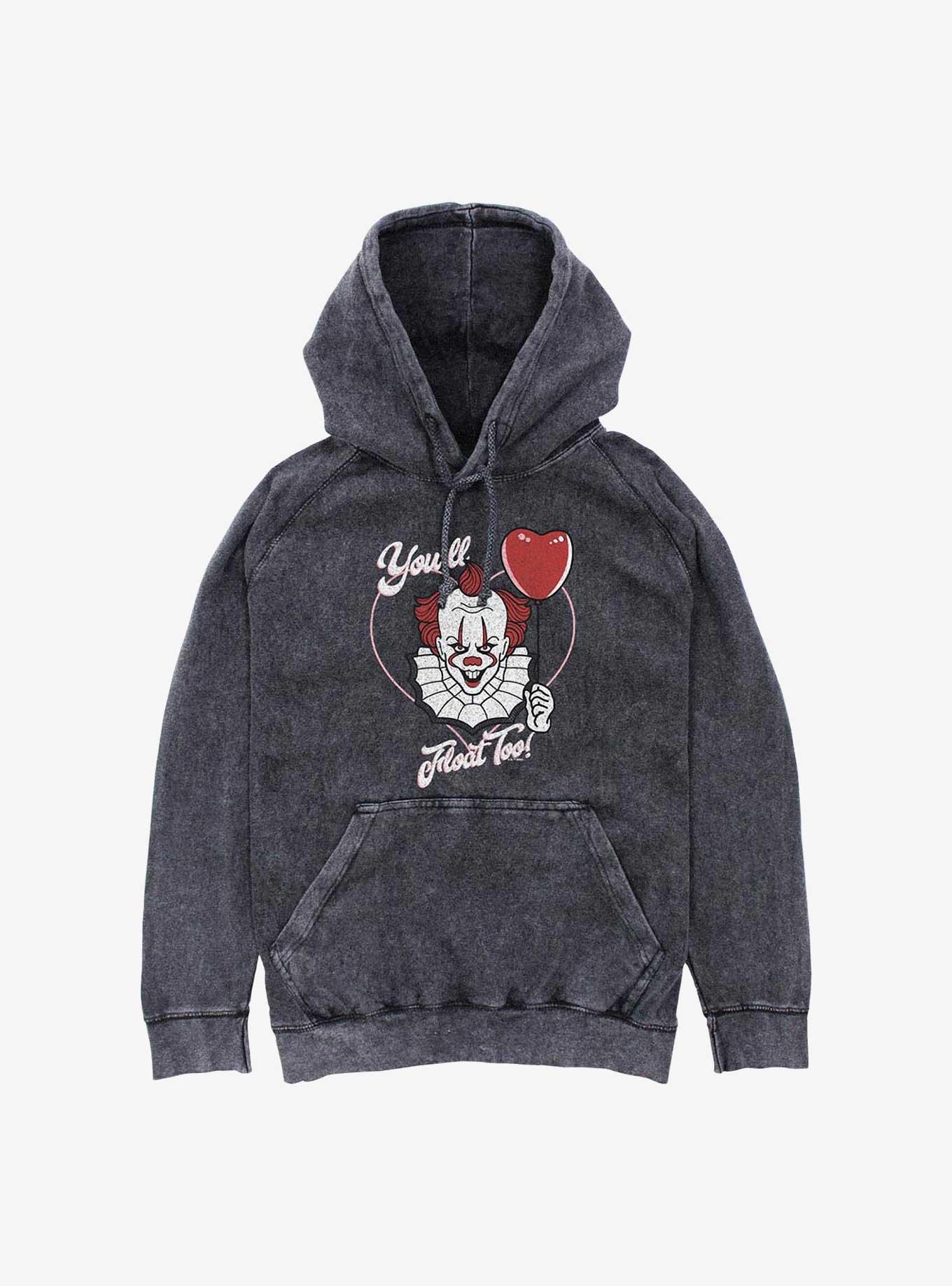 IT Pennywise Float With Me Mineral Wash Hoodie, , hi-res