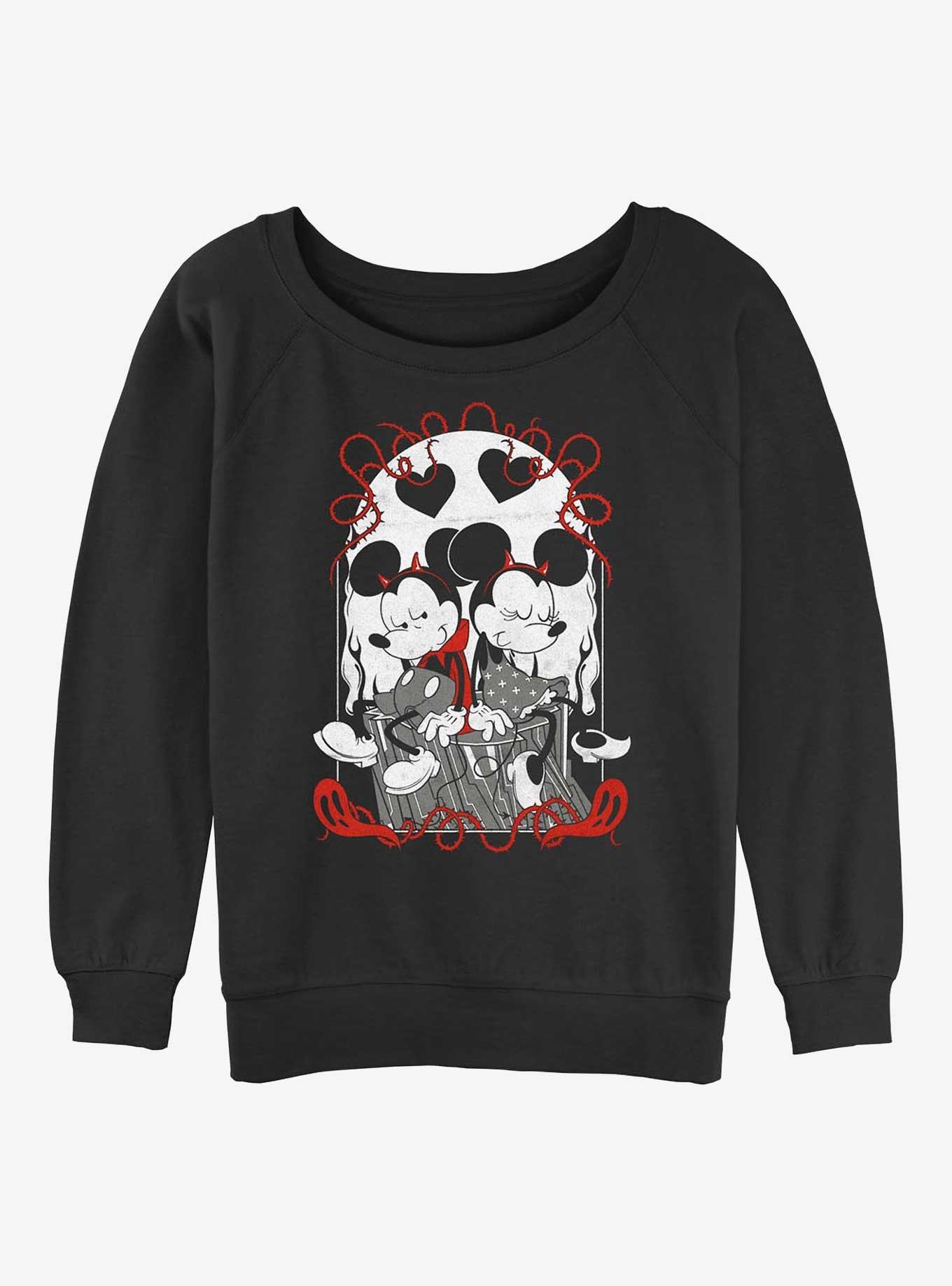 Disney Mickey Mouse & Minnie Mouse Goth Tarot Girls Slouchy Sweatshirt