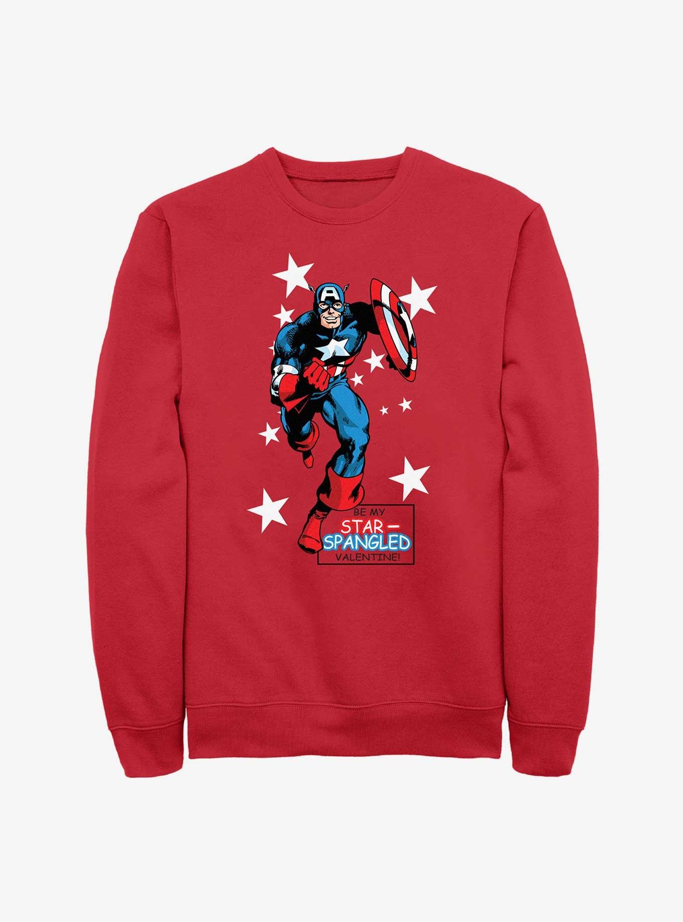 Marvel Captain America Star Spangled Valentine Sweatshirt, , hi-res