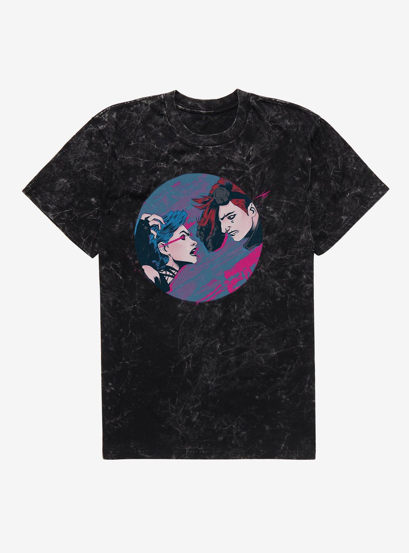 Arcane Jinx VS Vi Mineral Wash T-Shirt,All Products : American Fashion Style Bags On Sale