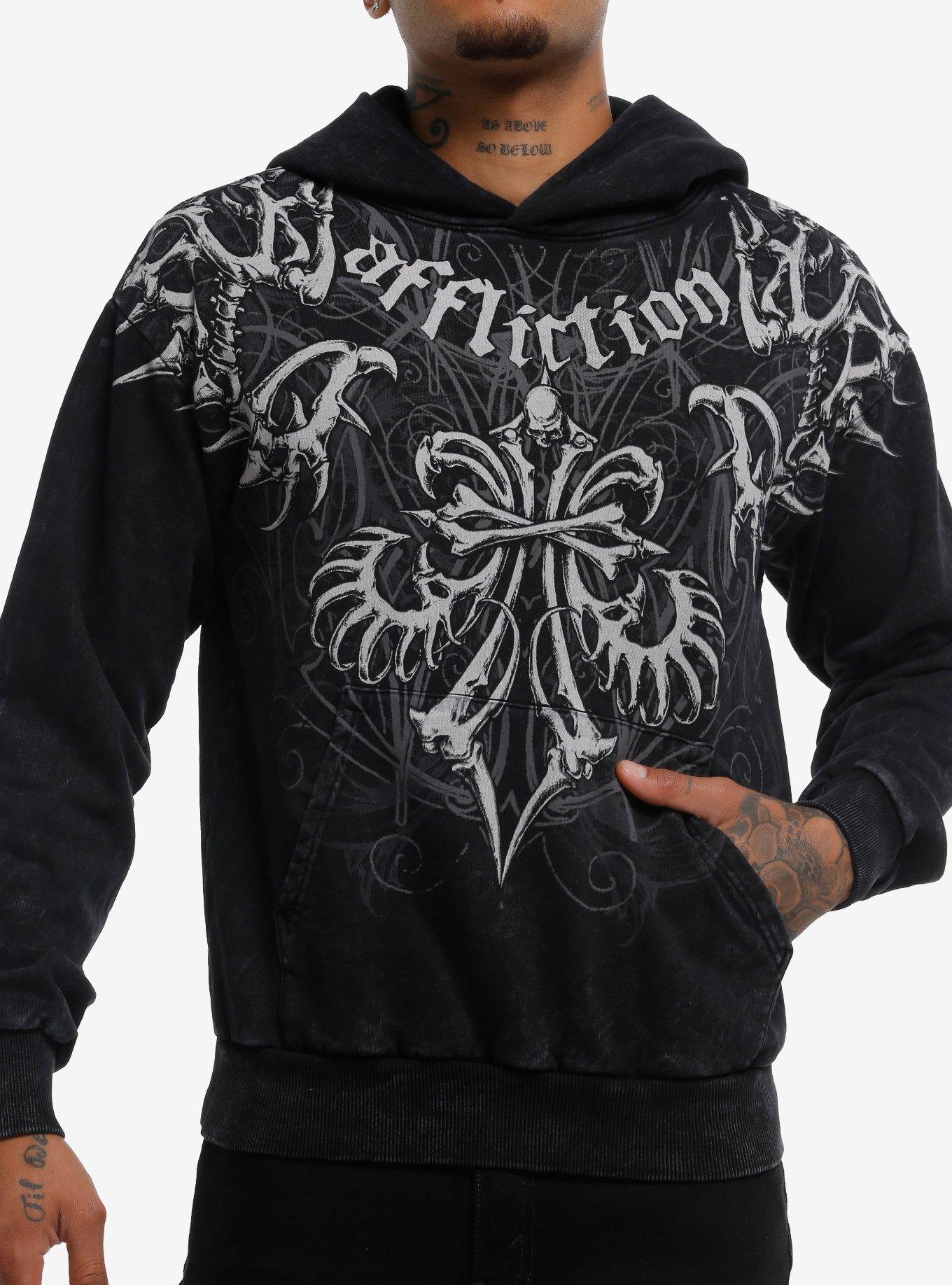Affliction Skeleton Filigree Hoodie, BLACK, hi-res