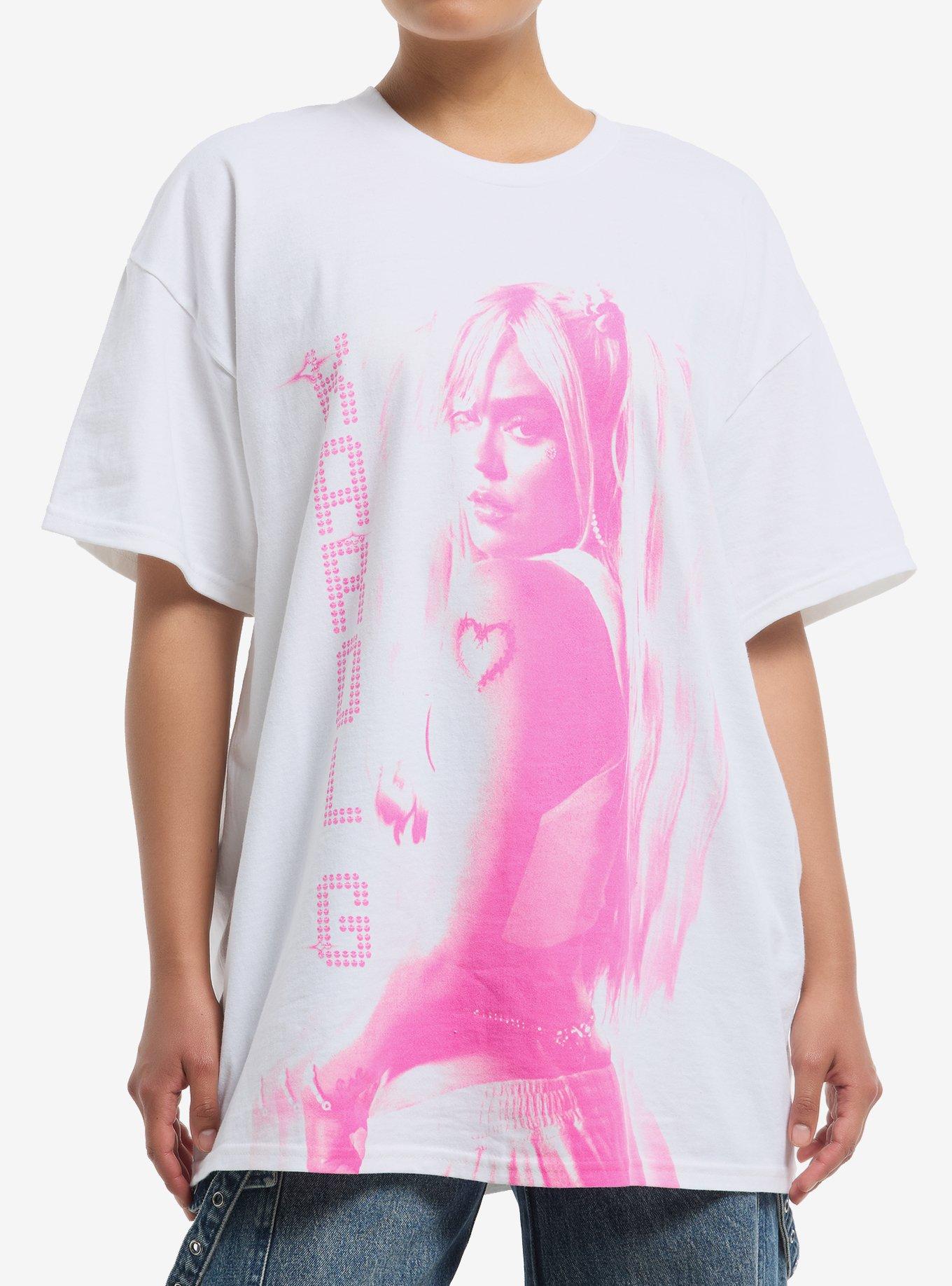 Karol G Pink Heart Portrait Oversized T-Shirt, , hi-res