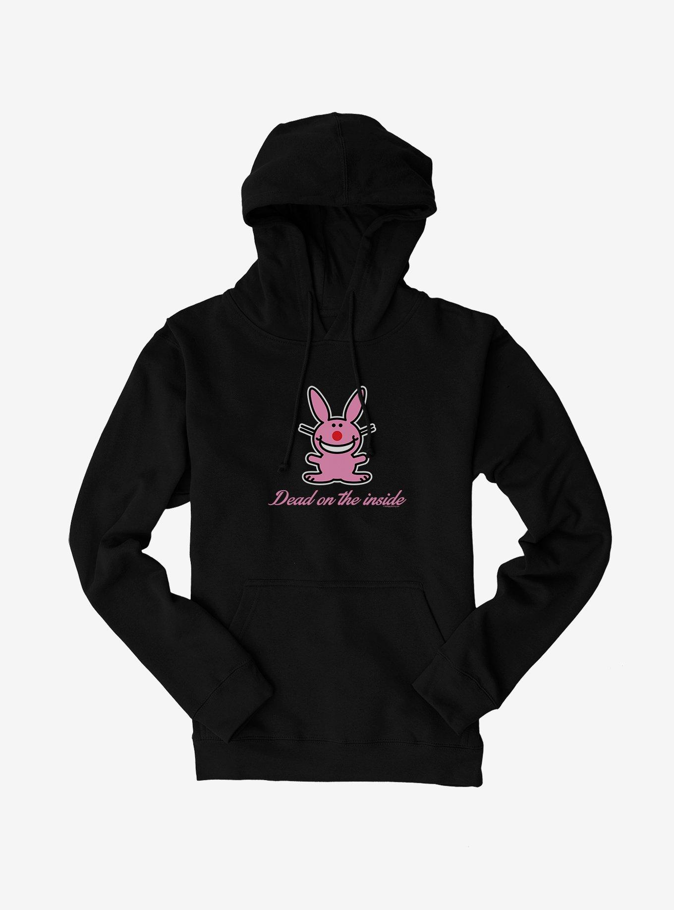 It's Happy Bunny Dead Inside Hoodie, BLACK, hi-res