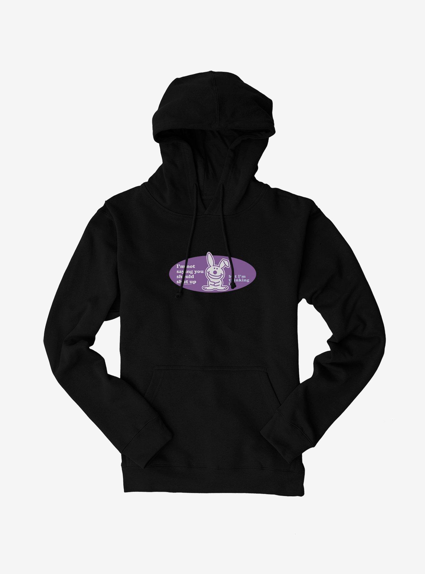 It's Happy Bunny You Should Shut Up Hoodie, BLACK, hi-res