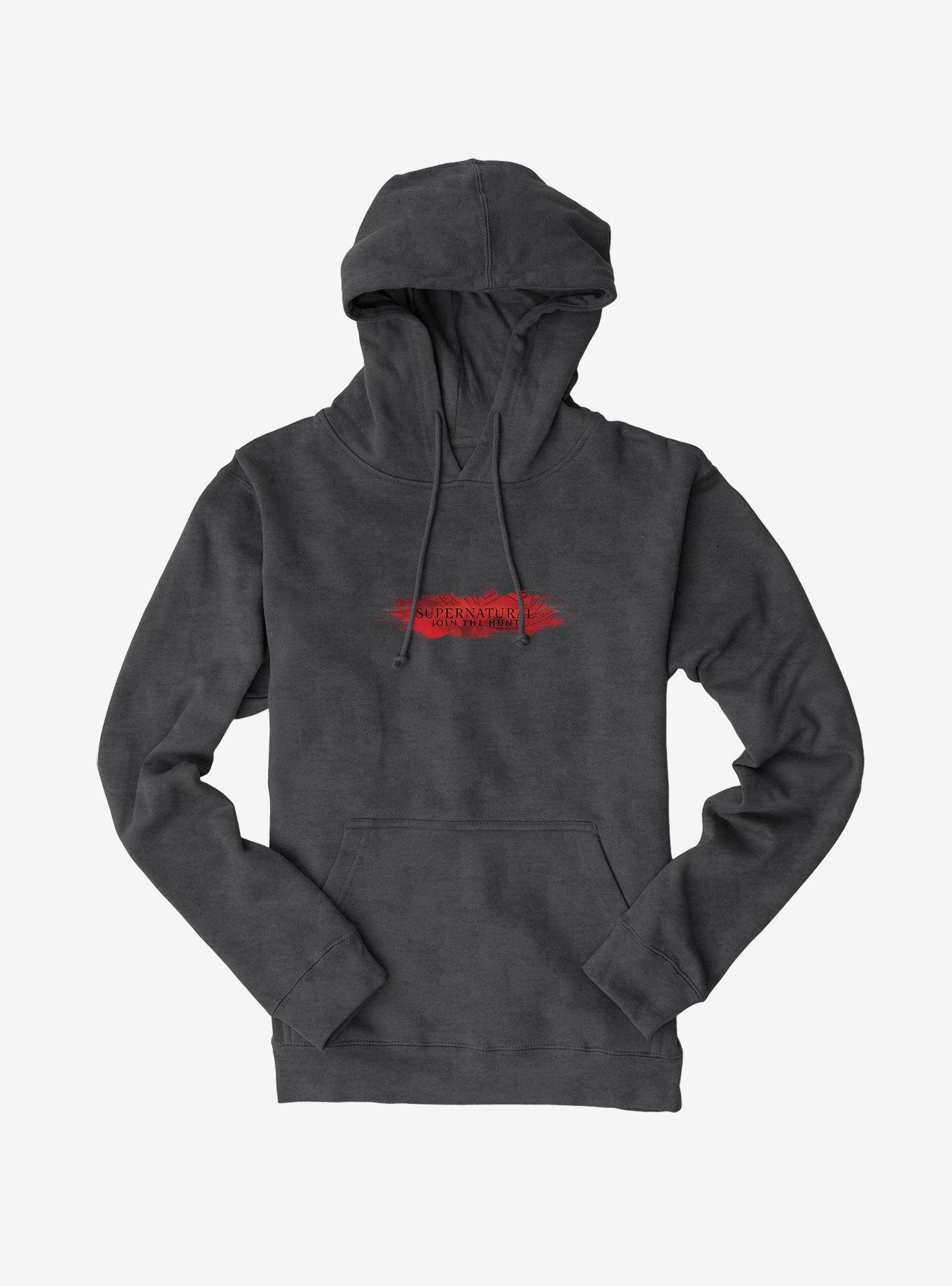 Supernatural Red Logo Hoodie, CHARCOAL, hi-res