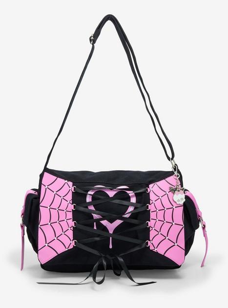 Monster High Draculaura Charm Lace-Up Messenger Bag | Hot Topic display picture 1