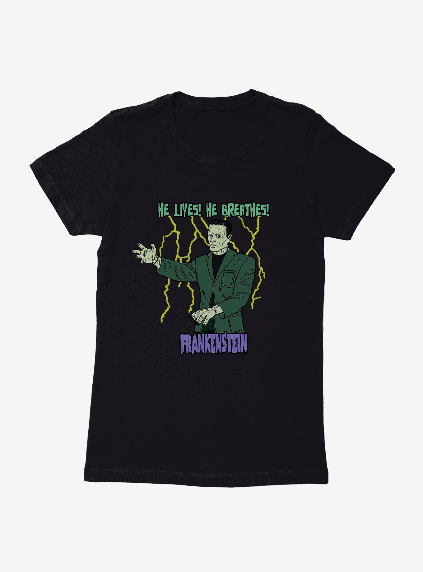 Universal Monsters Frankenstein He Lives He Breathes Womens T-Shirt, , hi-res