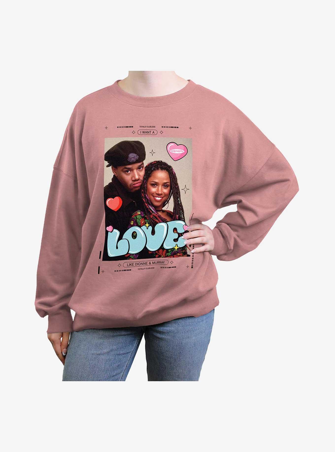 Clueless Love Like Dionne And Murray Girls Oversized Sweatshirt