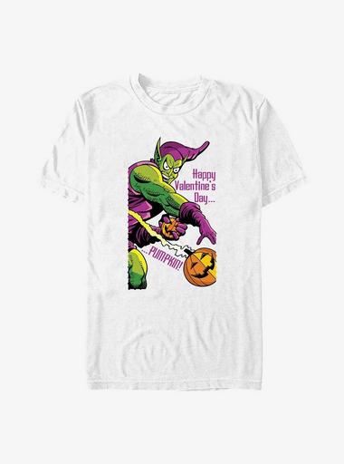 Marvel Green Goblin Happy Valentines Day Pumpkin T-Shirt - WHITE