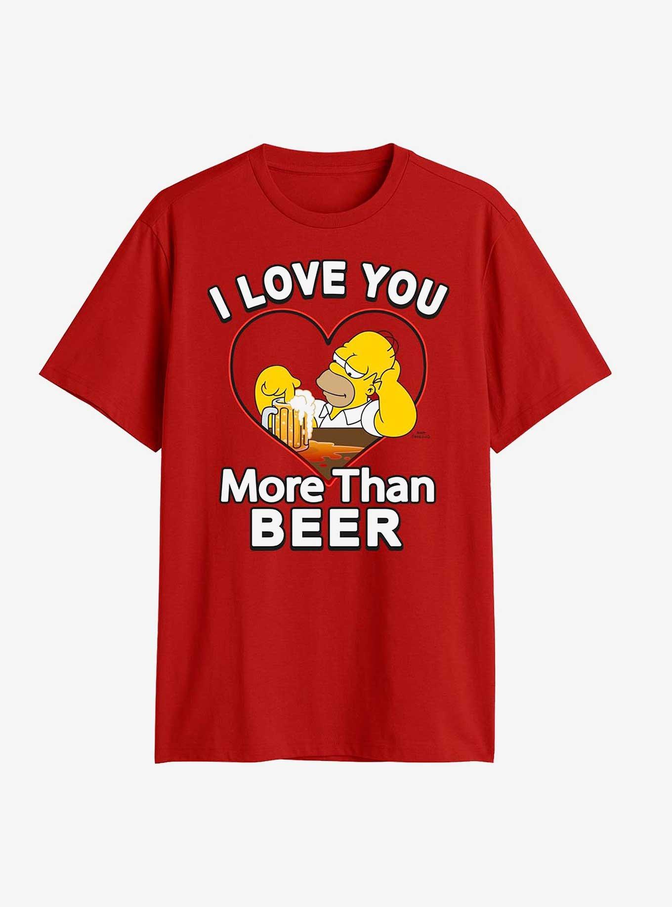 The Simpsons I Love You More Than Beer T-Shirt, , hi-res