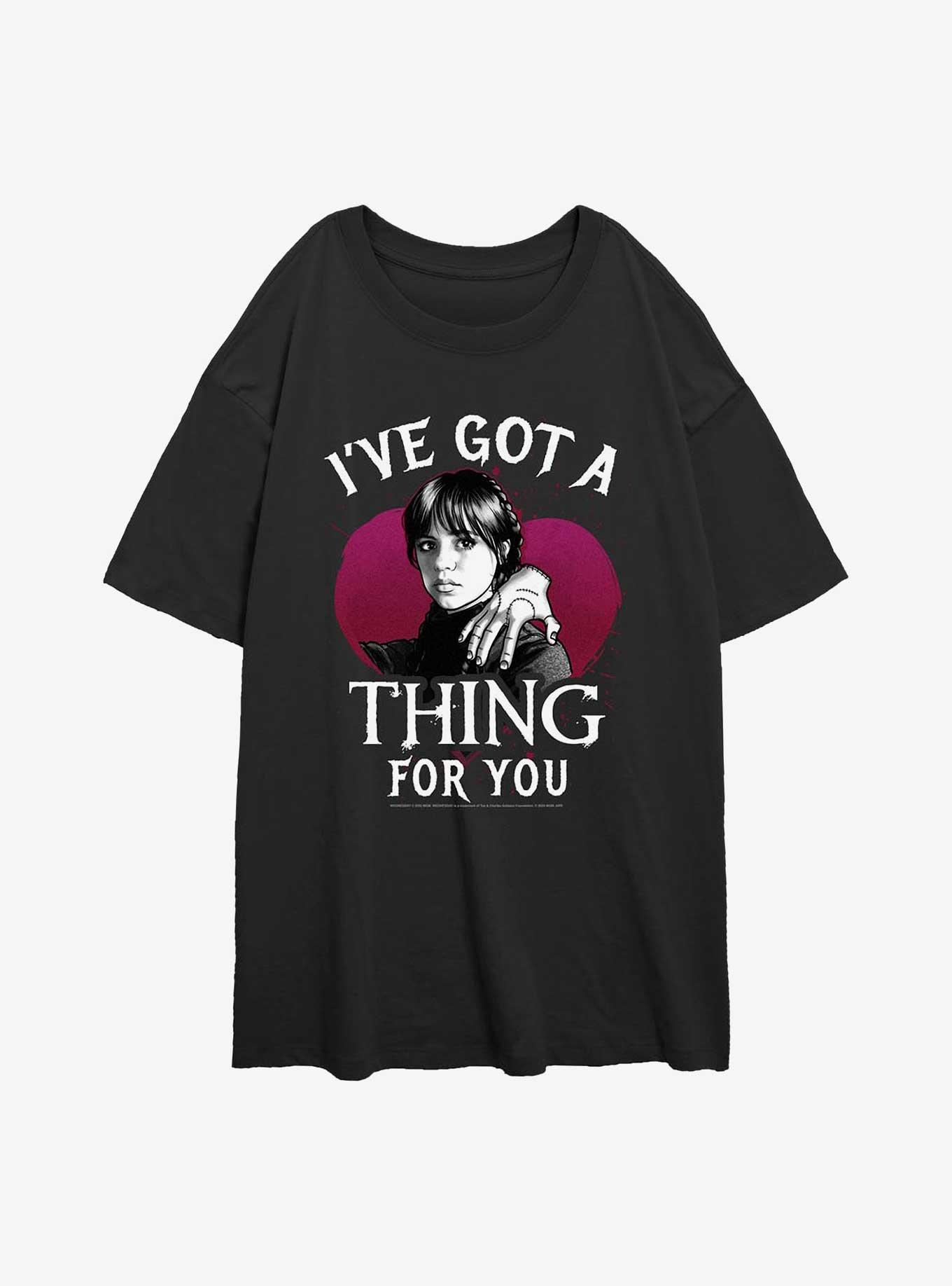 Wednesday I Got A Thing For You Girls Oversized T-Shirt, , hi-res