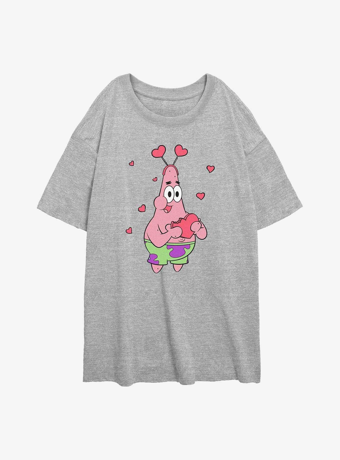 Spongebob Squarepants Patrick Star Hearts Girls Oversized T-Shirt, , hi-res