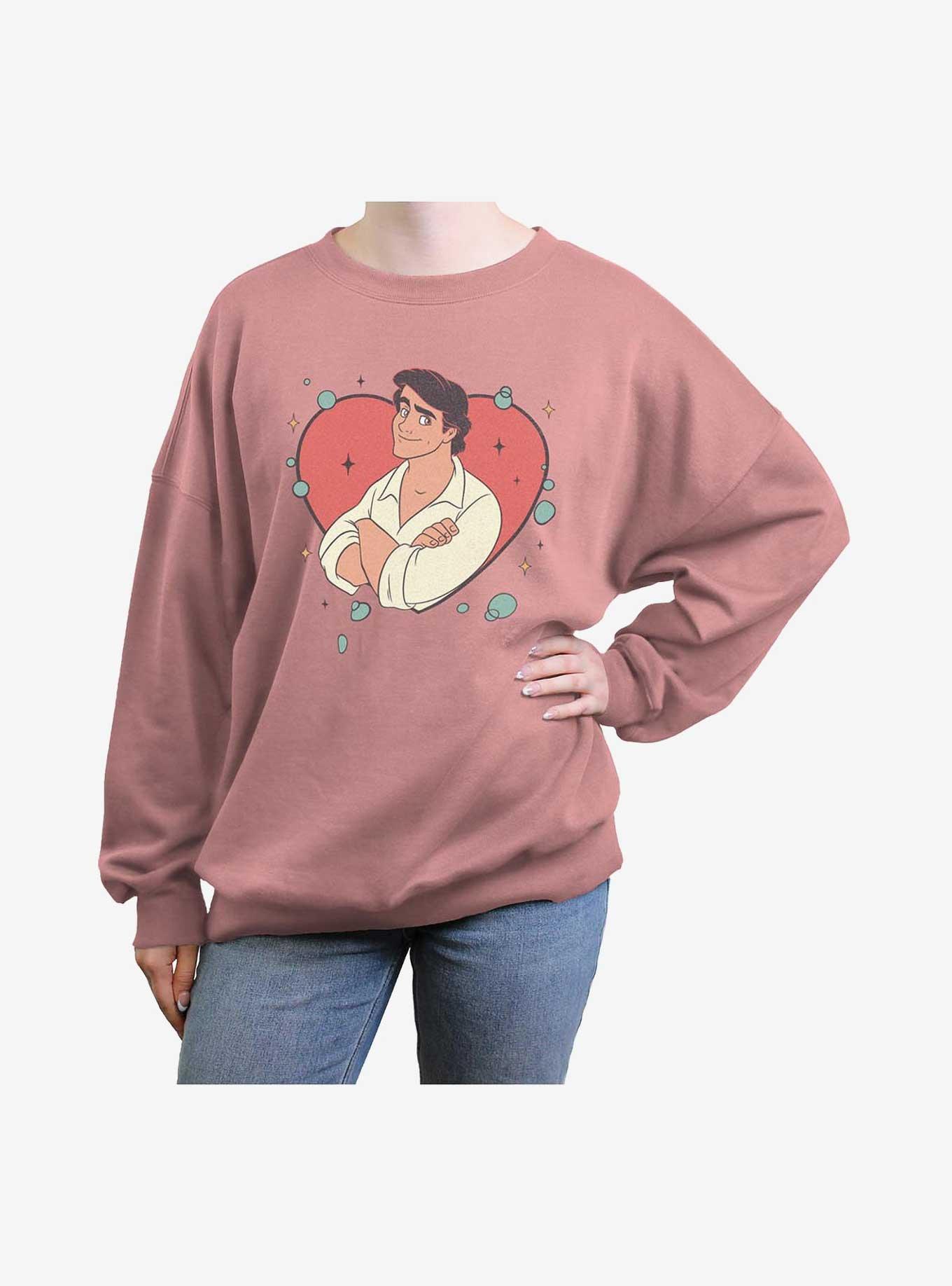 Disney Princesses Prince Eric Heart Lock Up Girls Oversized Sweatshirt
