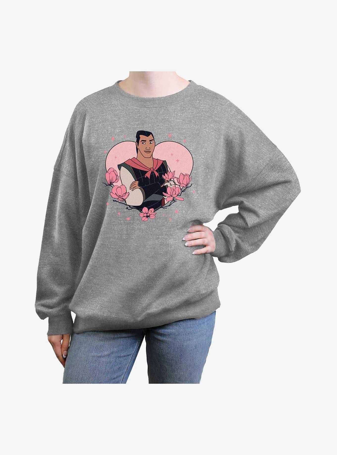 Disney Princesses Li Shang Heart Lock Up Girls Oversized Sweatshirt, , hi-res