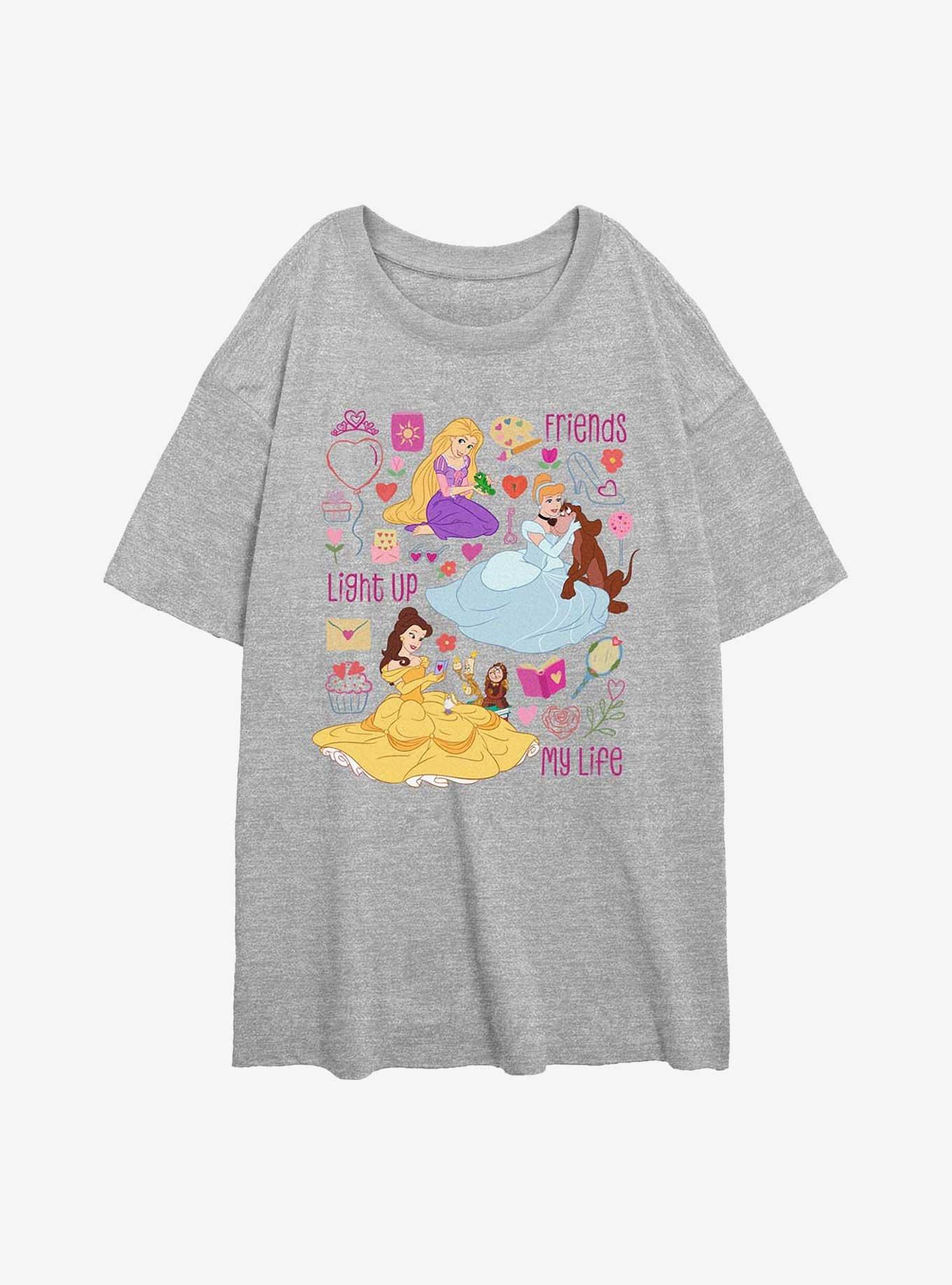Disney Princesses Friends Light Up My Life Girls Oversized T-Shirt