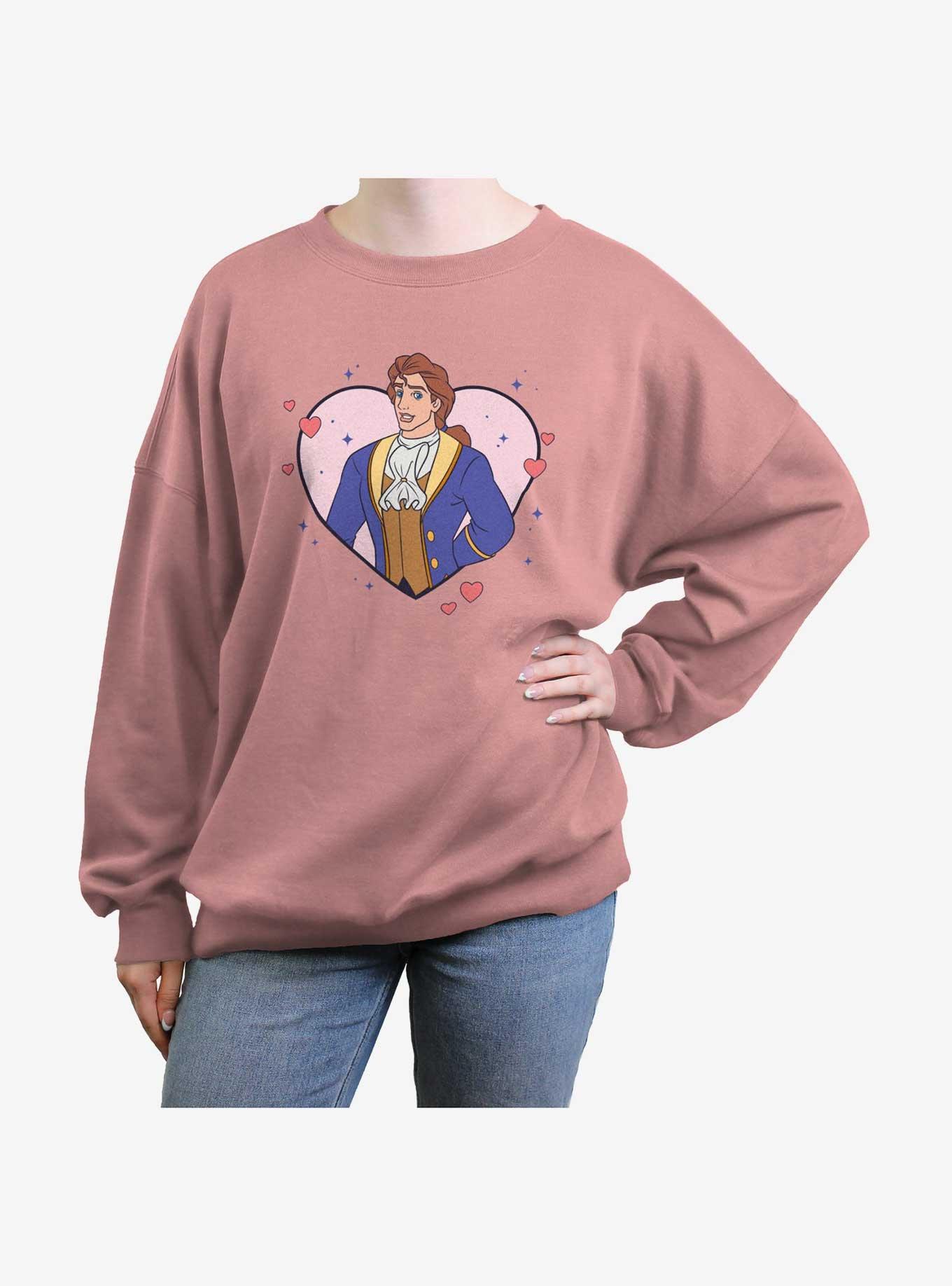 Disney Princesses Prince Adam Heart Lock Up Girls Oversized Sweatshirt, , hi-res