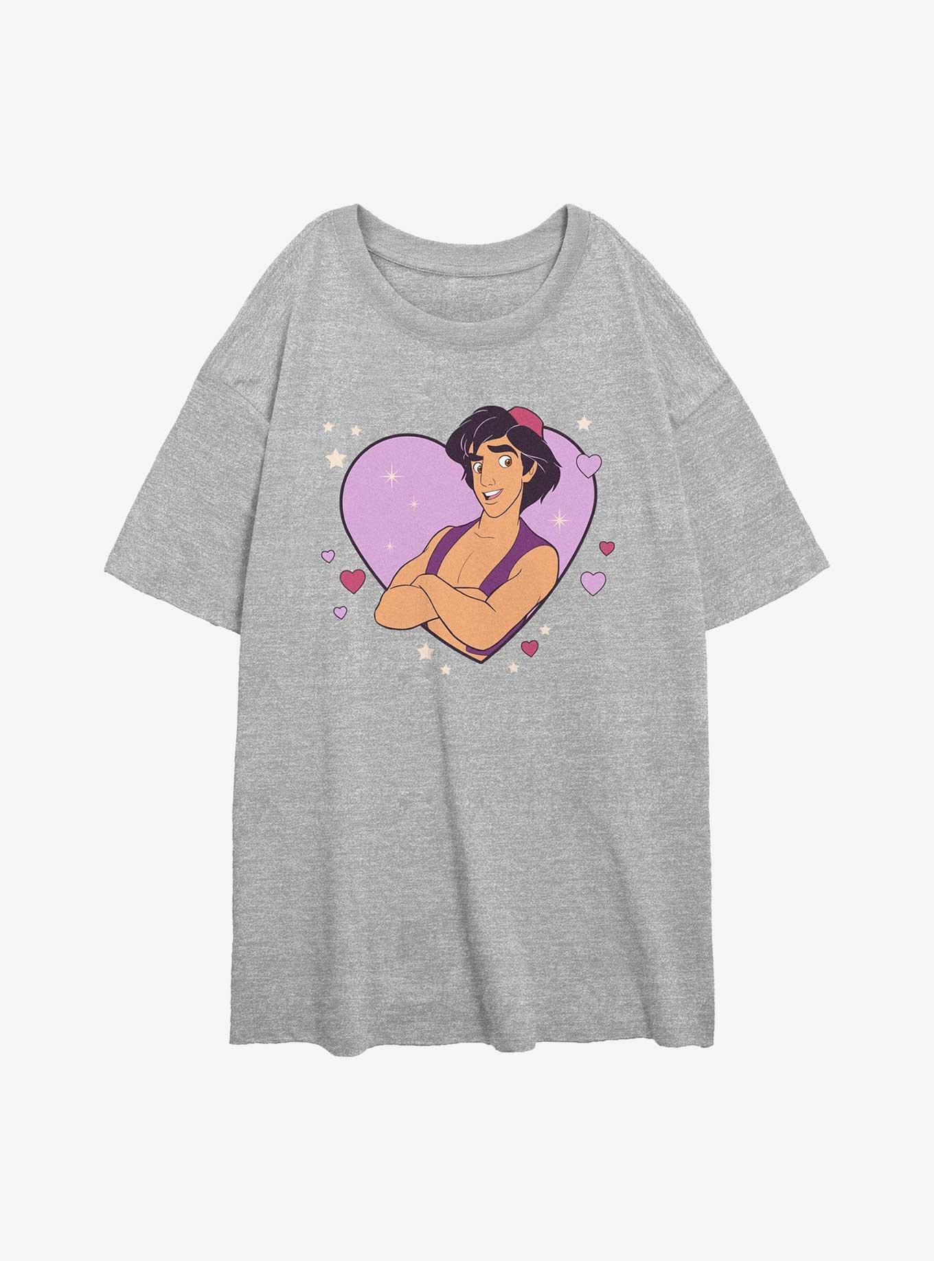 Disney Princesses Aladdin Heart Lock Up Girls Oversized T-Shirt