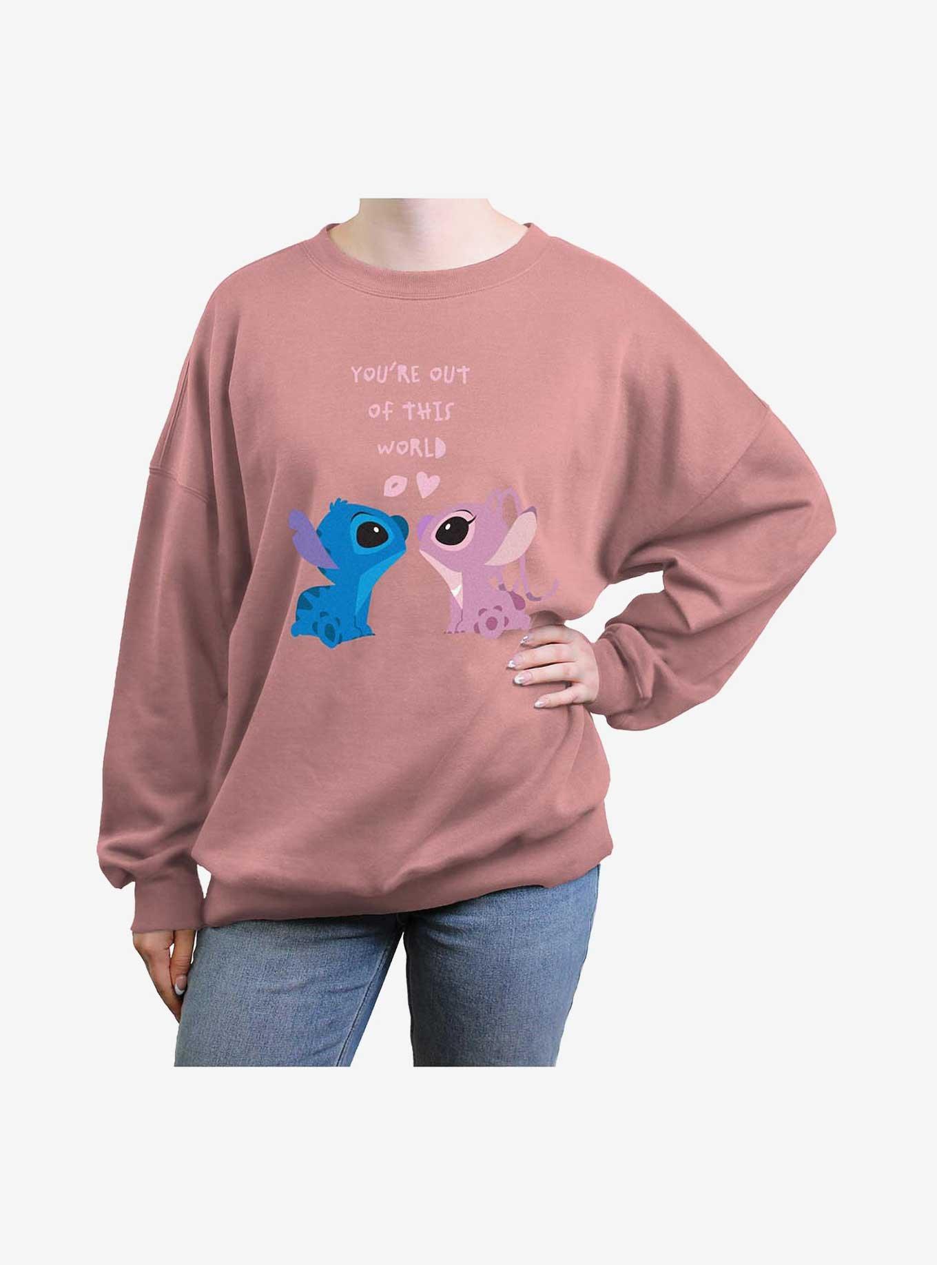 Disney Lilo & Stitch With Angel Out Of This World Girls Oversized Sweatshirt, , hi-res