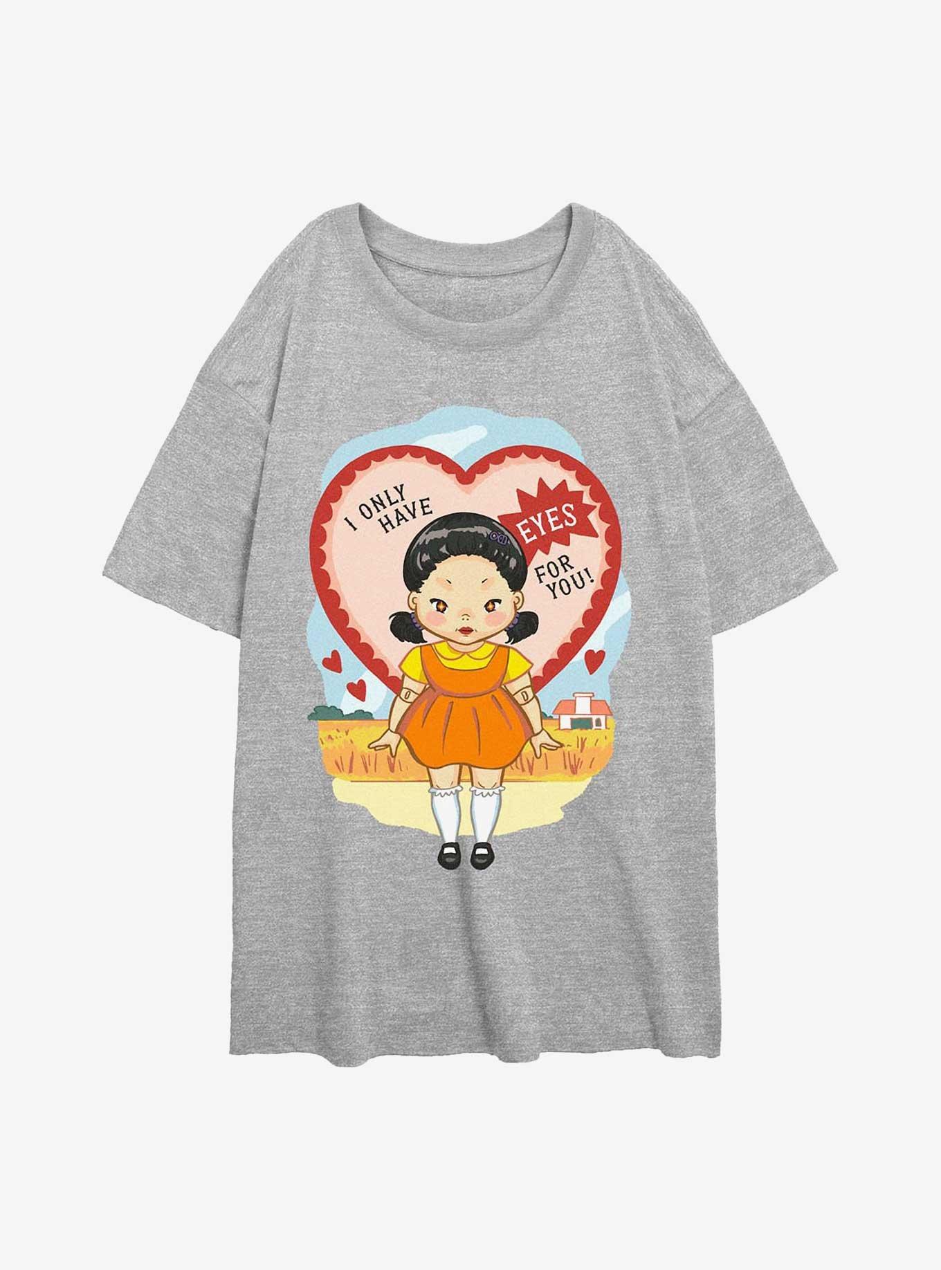 Squid Game I Only Have Eyes For You Girls Oversized T-Shirt, ATH HTR, hi-res