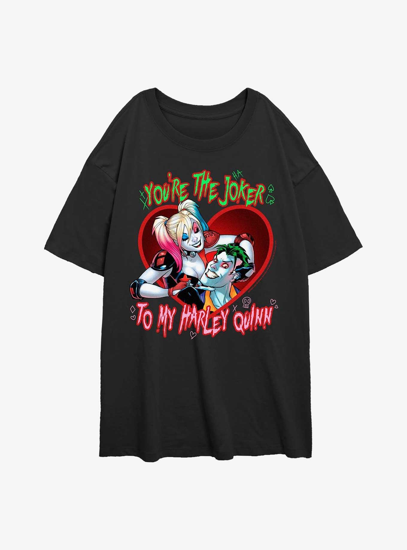 DC Comics Batman Joker To Harley Girls Oversized T-Shirt, BLACK, hi-res
