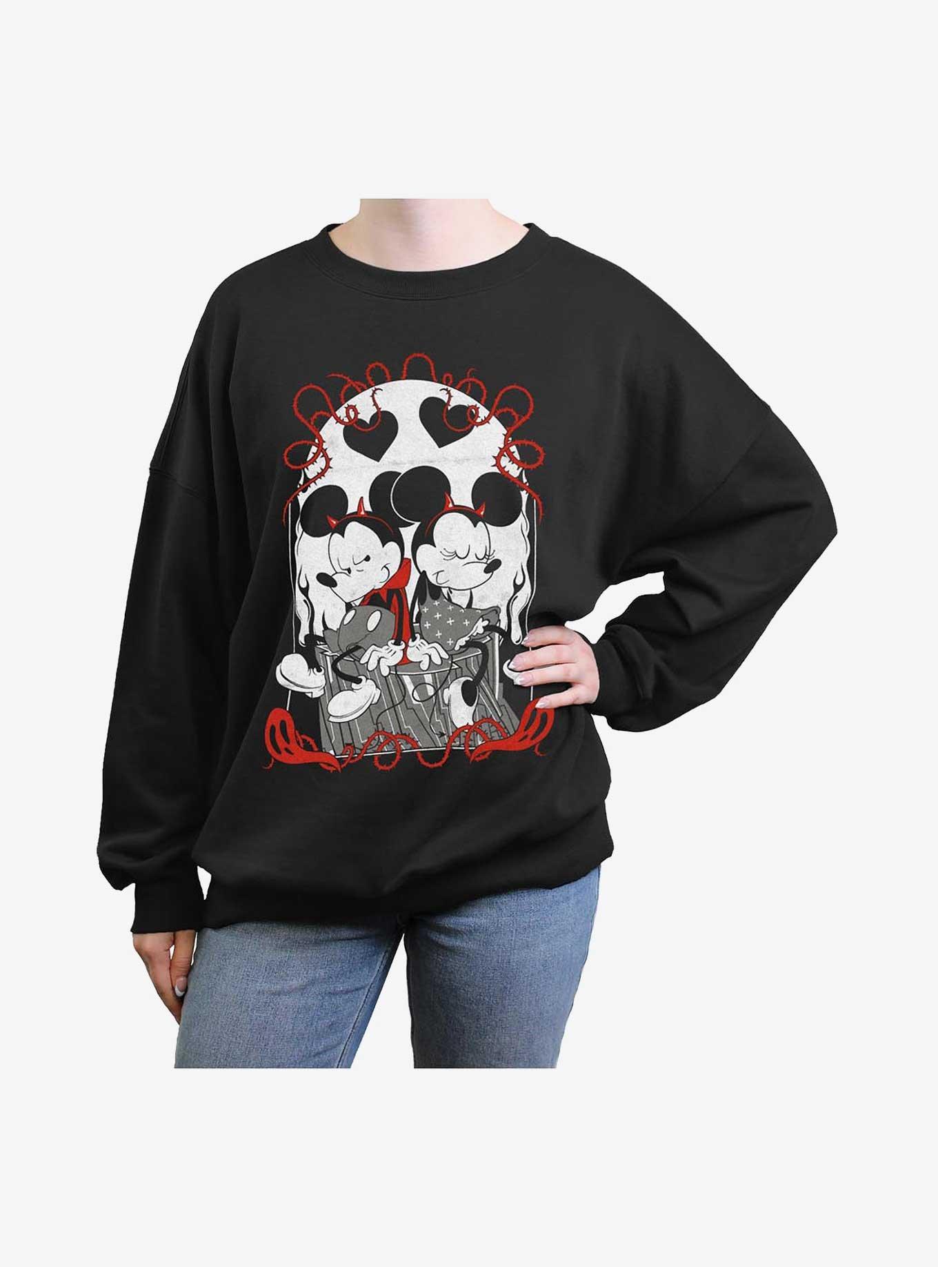 Disney Mickey Mouse & Minnie Mouse Goth Tarot Girls Oversized Sweatshirt, , hi-res