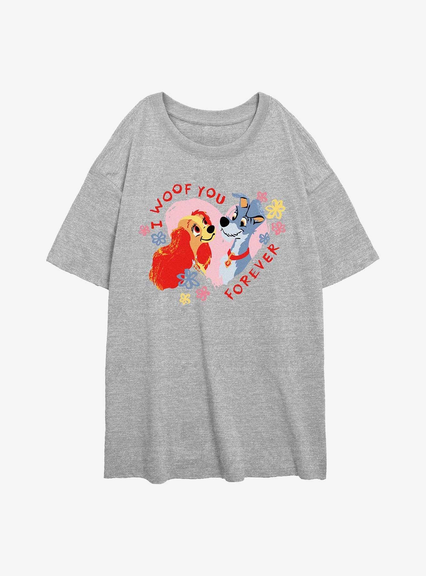 Disney Lady and the Tramp I Woof Your Forever Girls Oversized T-Shirt, , hi-res