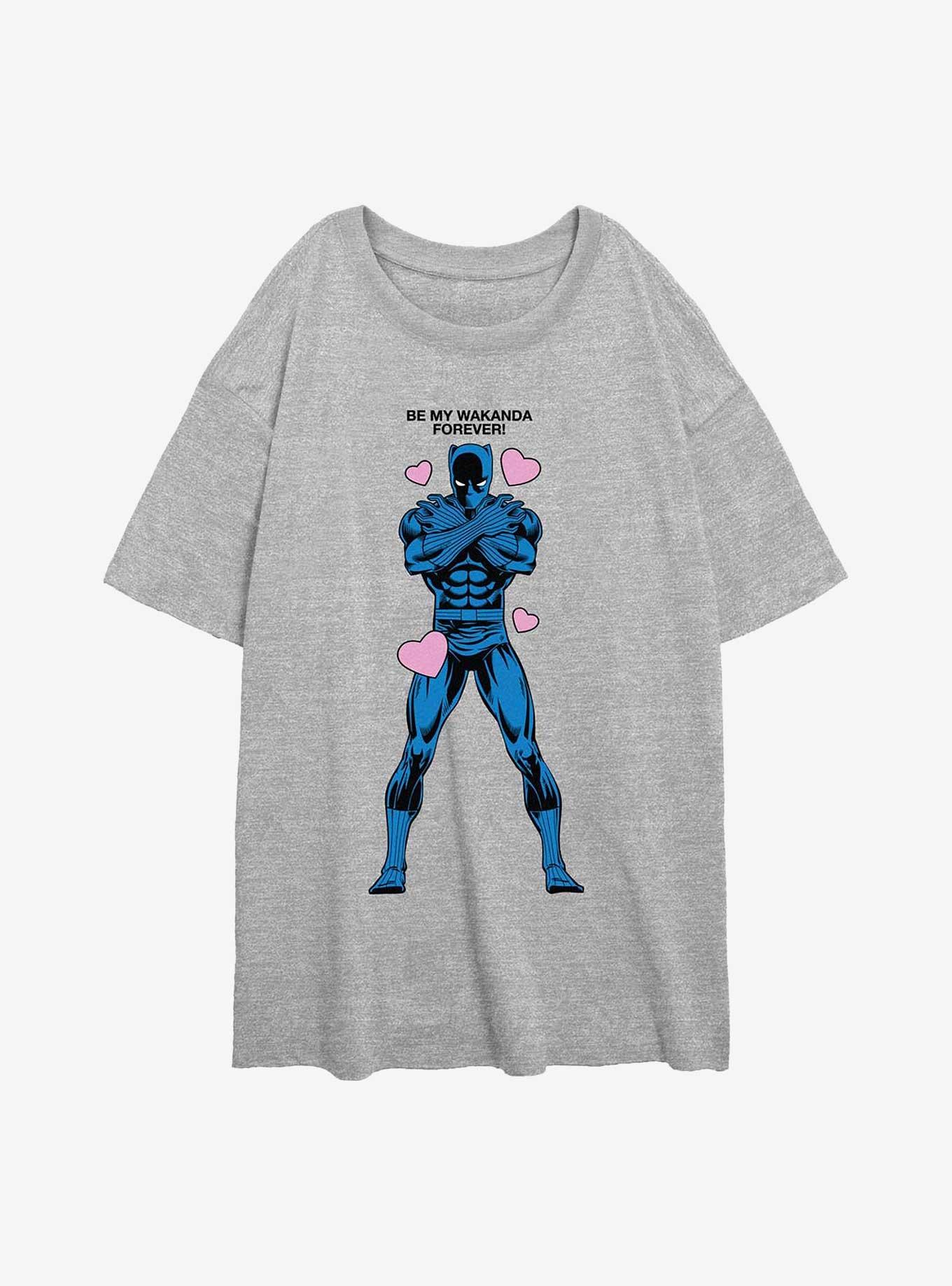 Marvel Black Panther Be My Wakanda Forever Girls Oversized T-Shirt, ATH HTR, hi-res
