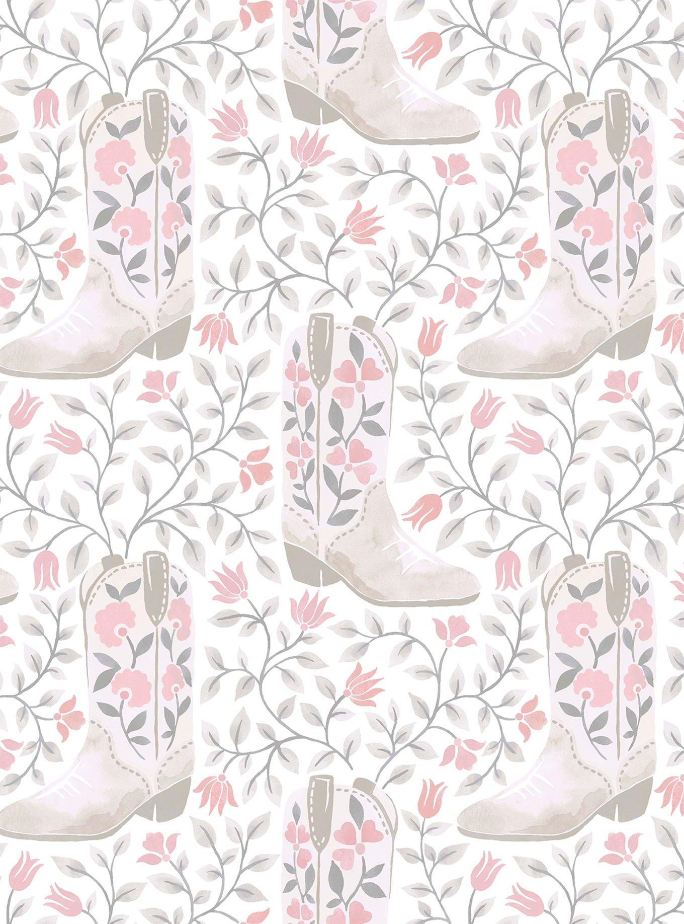 Cowgirl Like Me Pink Peel & Stick Wallpaper, , hi-res
