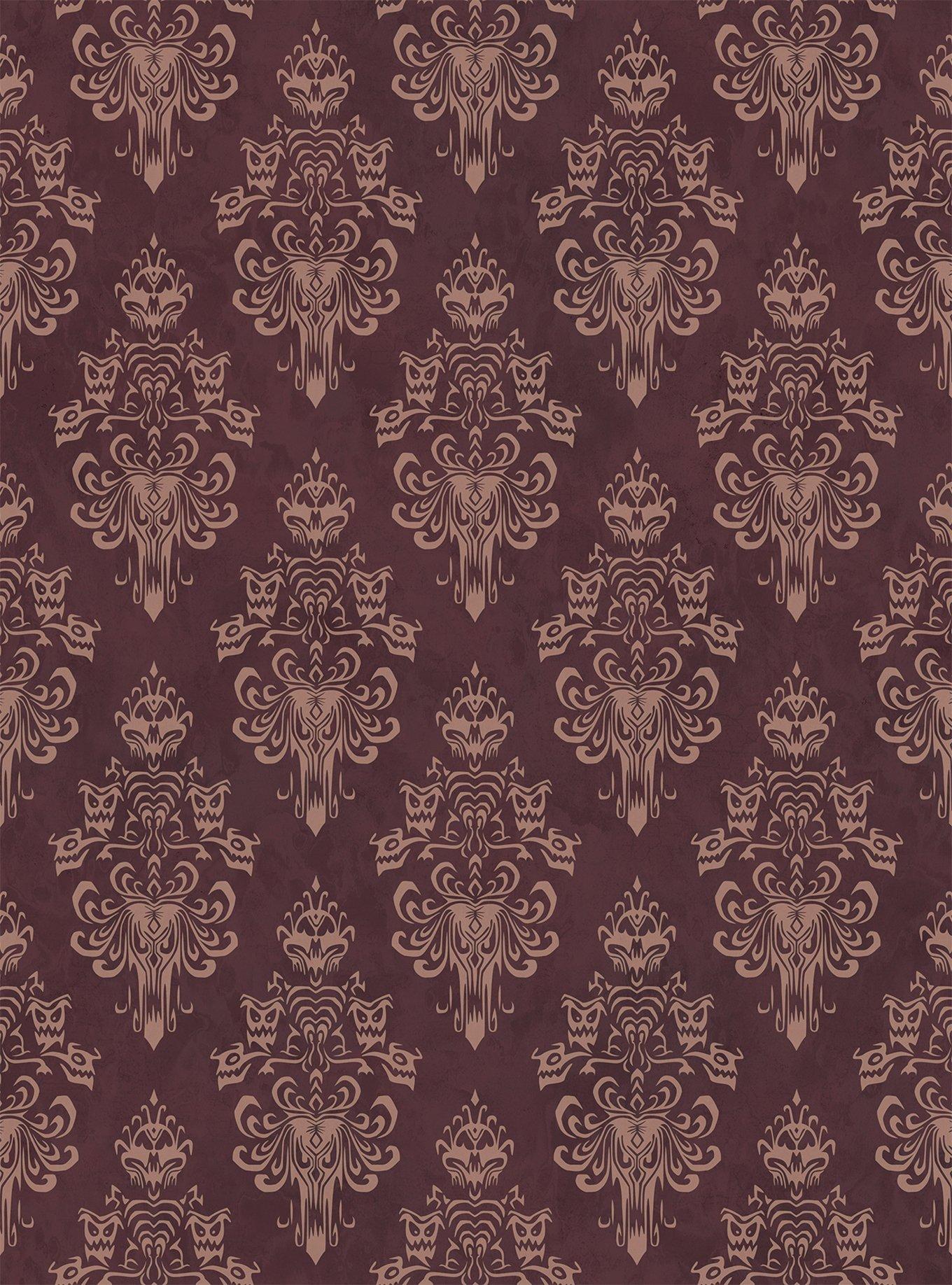 Disney Haunted Mansion Maroon Peel & Stick Wallpaper, , hi-res