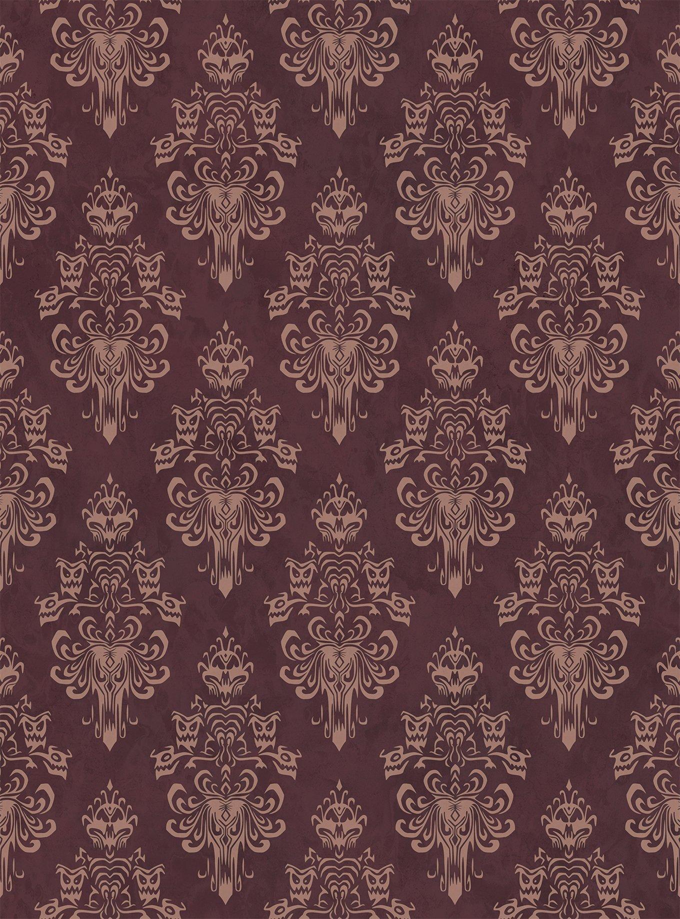 Disney Haunted Mansion Maroon Peel & Stick Wallpaper, , hi-res