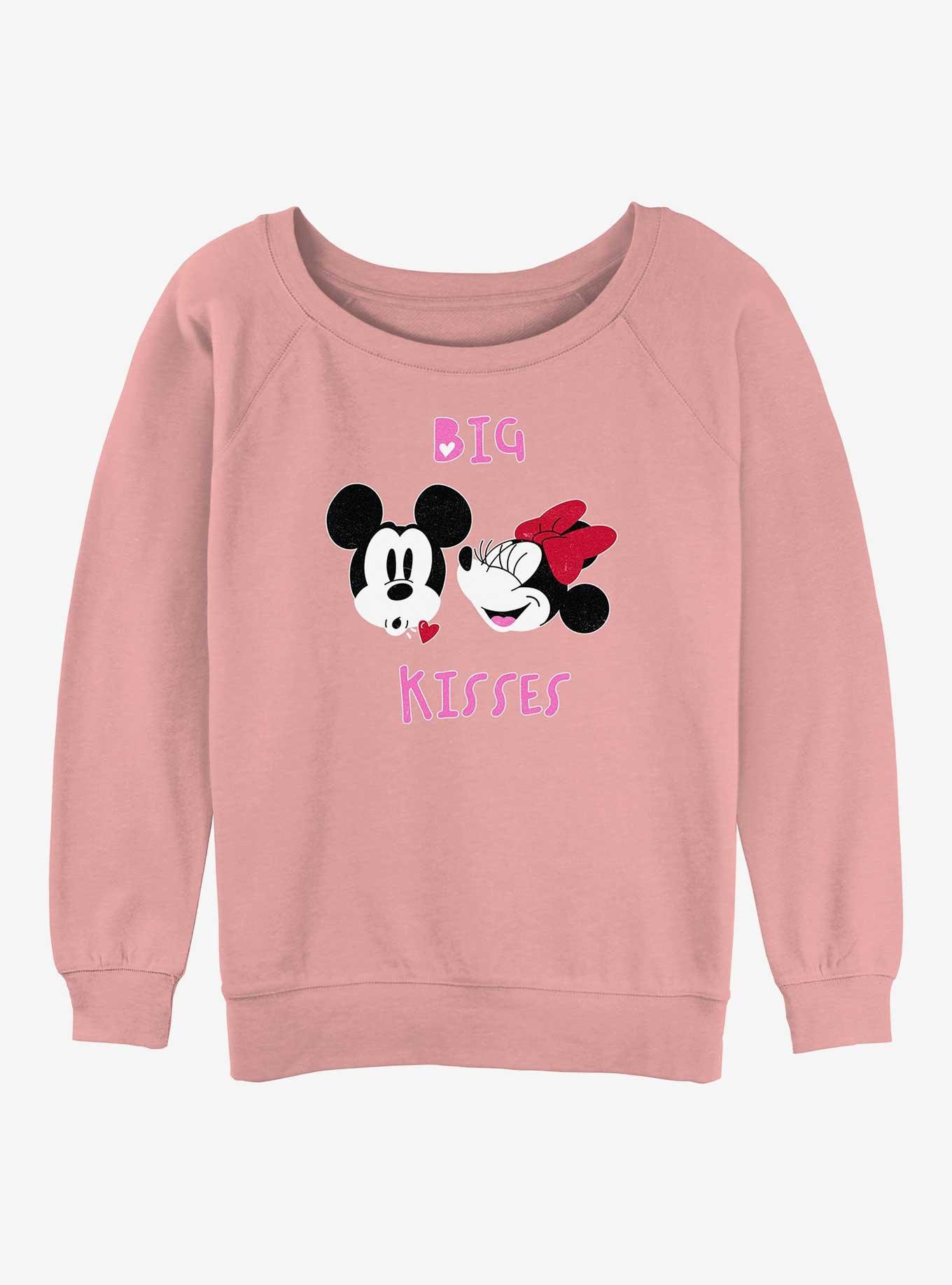 Disney Mickey Mouse and Minnie Mouse Big Kisses Womens Slouchy Sweatshirt, , hi-res