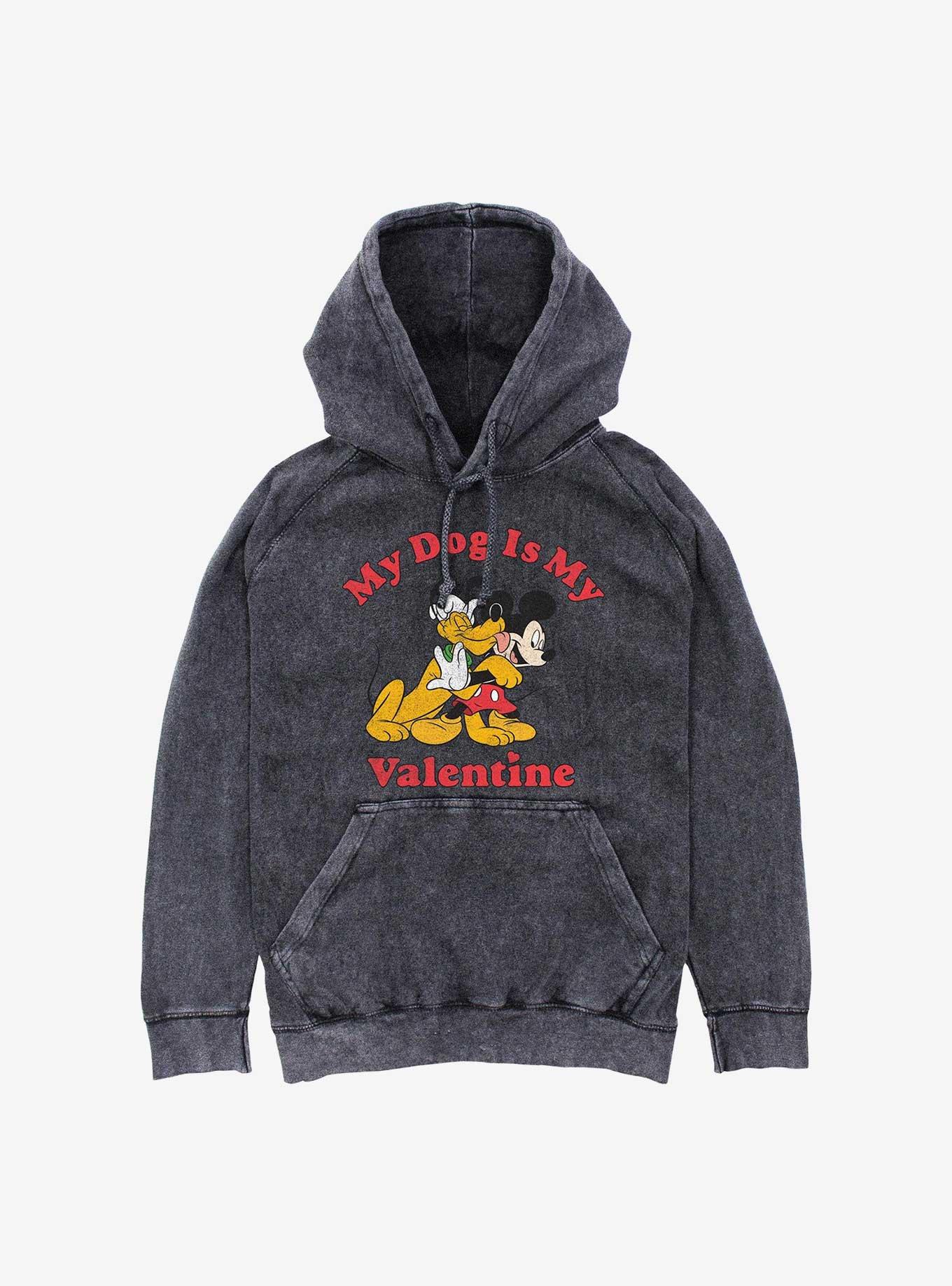 Disney Pluto My Dog Is My Valentine Mineral Wash Hoodie, , hi-res