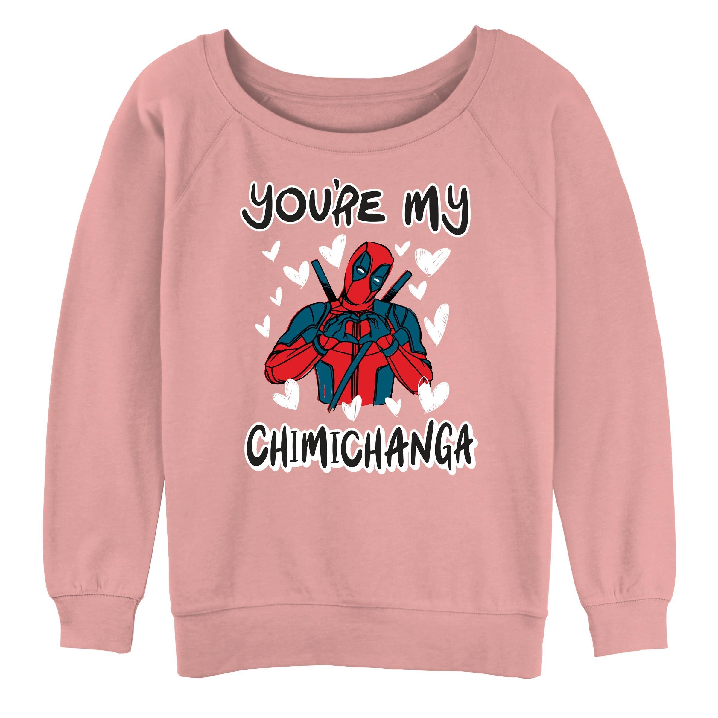 Marvel Deadpool Youre My Chimichanga Womens Slouchy Sweatshirt, DESERTPNK, hi-res