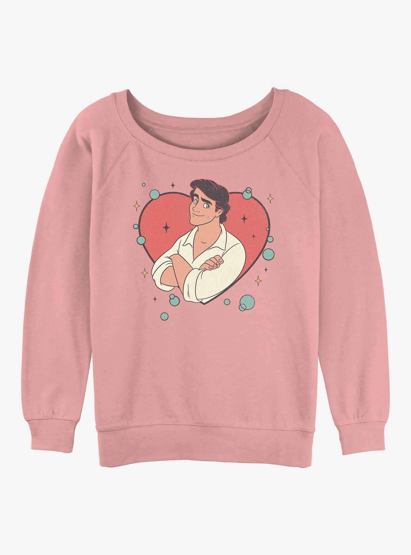 Disney Princess Prince Eric Heart Womens Slouchy Sweatshirt, , hi-res